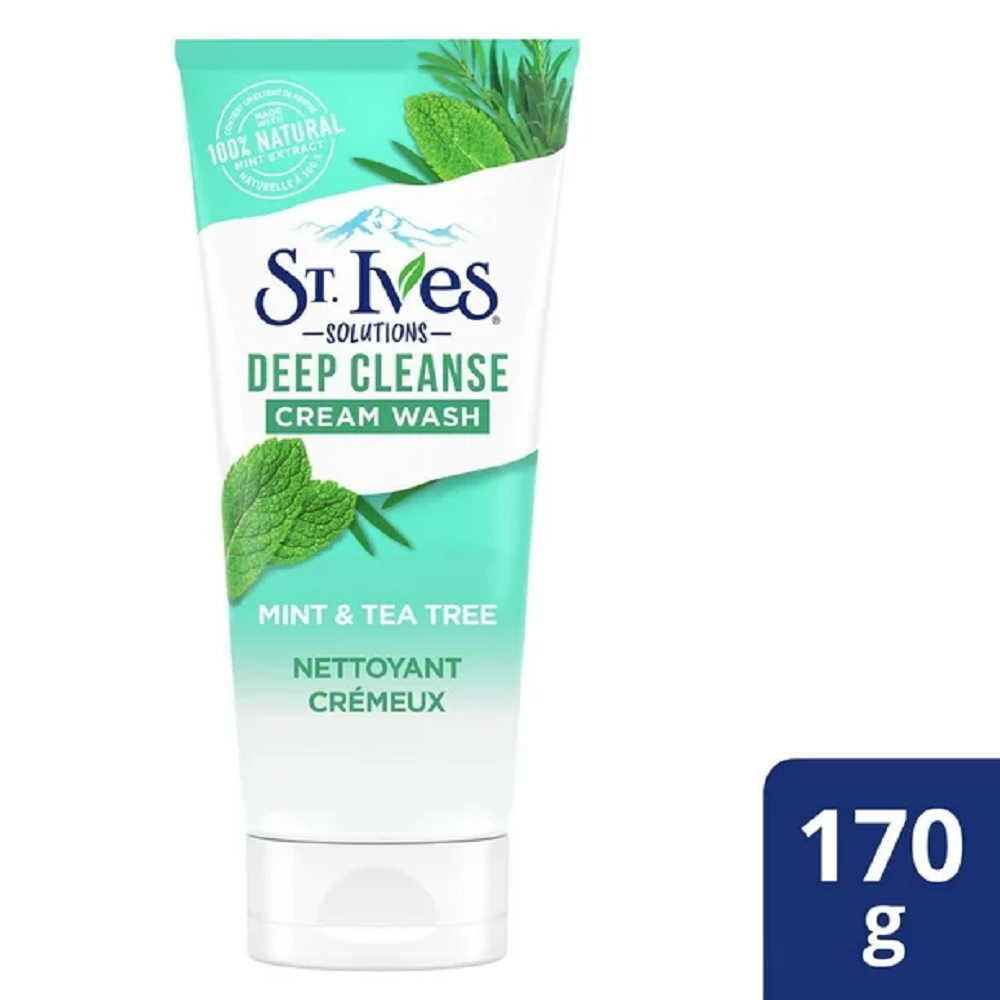 St.Ives | Deep Clean Mint & Tea Tree Cream Wash | 170g | Best Price in Pakistan original skincare product Pakistan مرکزی تصویر