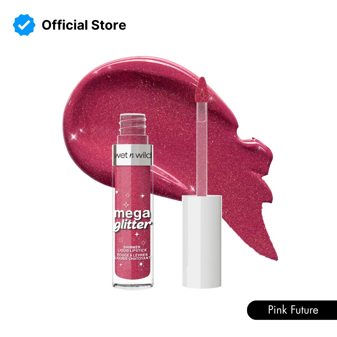 Wet n Wild Mega Glitter Shimmer Liquid Lipstick | Pink Future | Best Price in Pakistan original skincare product Pakistan مرکزی تصویر