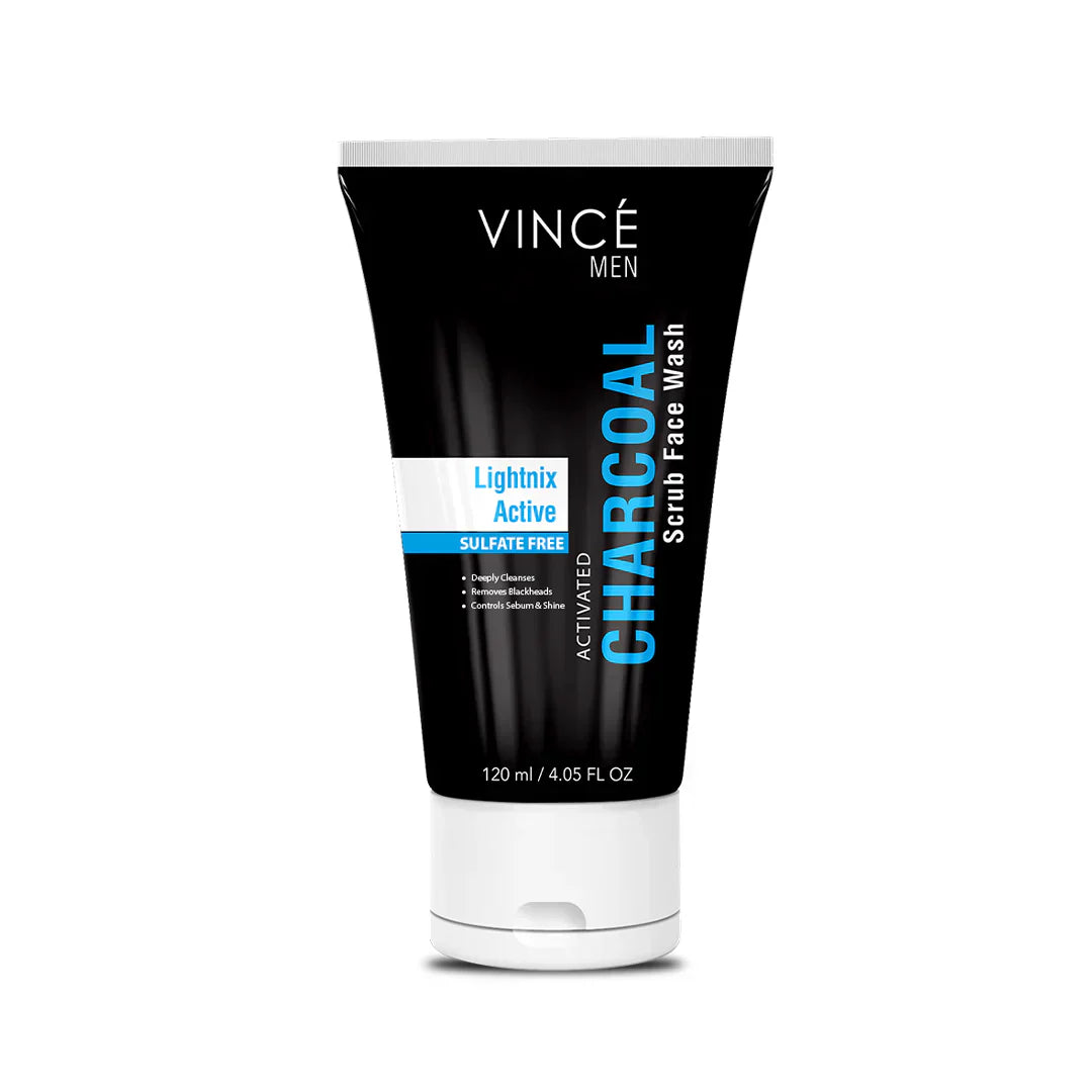 Vince | Activated Charcoal Scrub Face Wash (Men) | 120Ml | Best Price in Pakistan original skincare product Pakistan