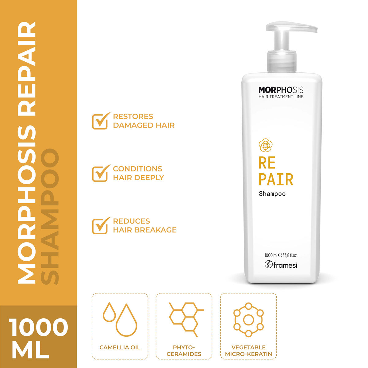 Framesi | Morphosis Repair Shampoo | 1000ml | Best Price in Pakistan original skincare product Pakistan
