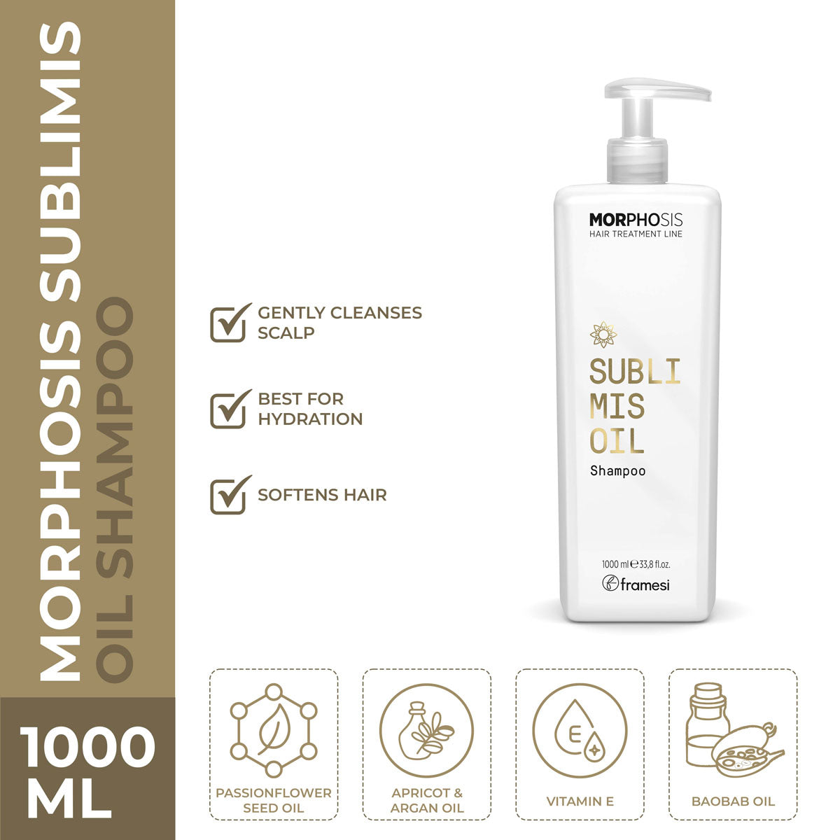 Framesi | Morphosis Sublimis Oil Shampoo | 1000ml | Best Price in Pakistan original skincare product Pakistan مرکزی تصویر
