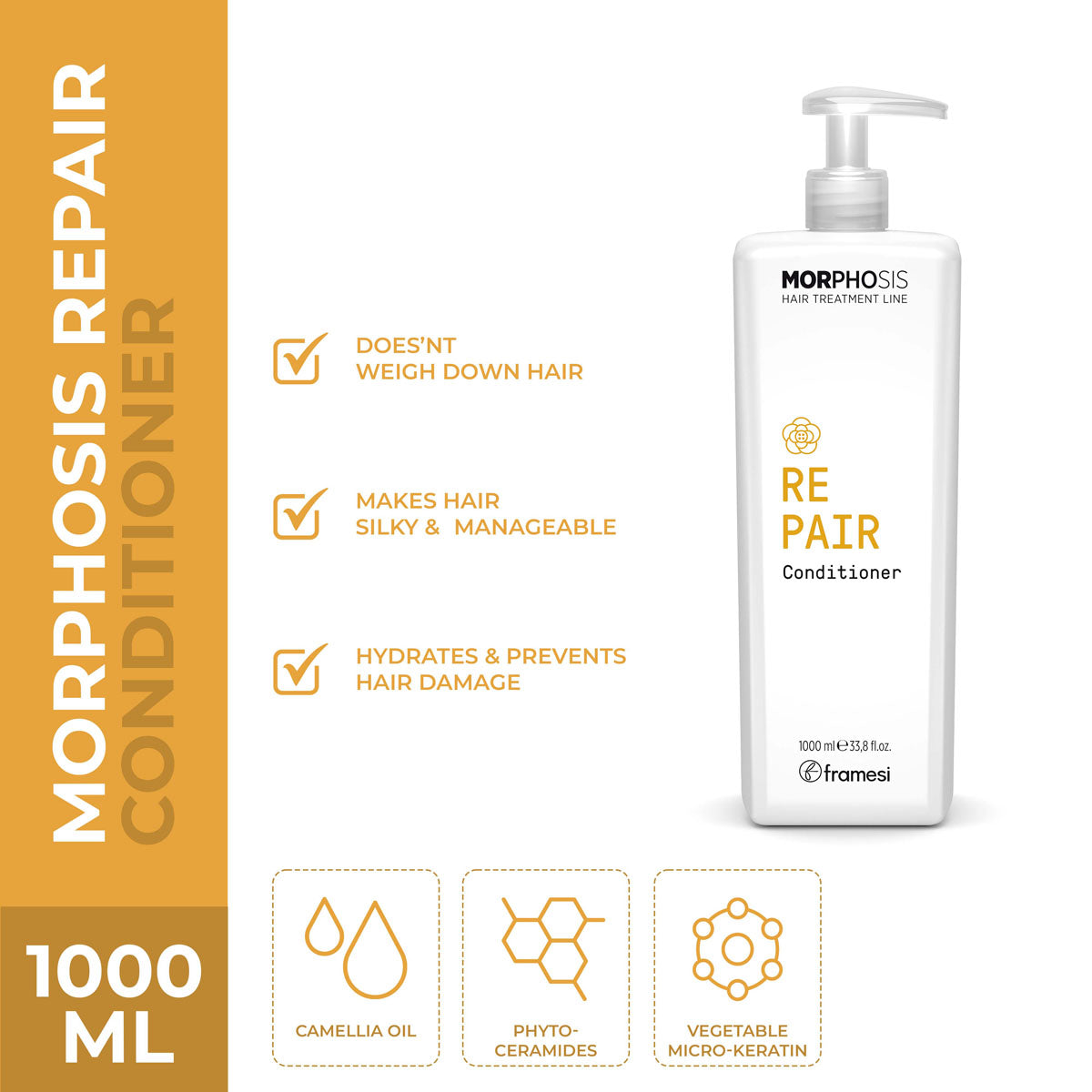 Framesi | Morphosis Repair Conditioner | 1000ml | Best Price in Pakistan original skincare product Pakistan مرکزی تصویر
