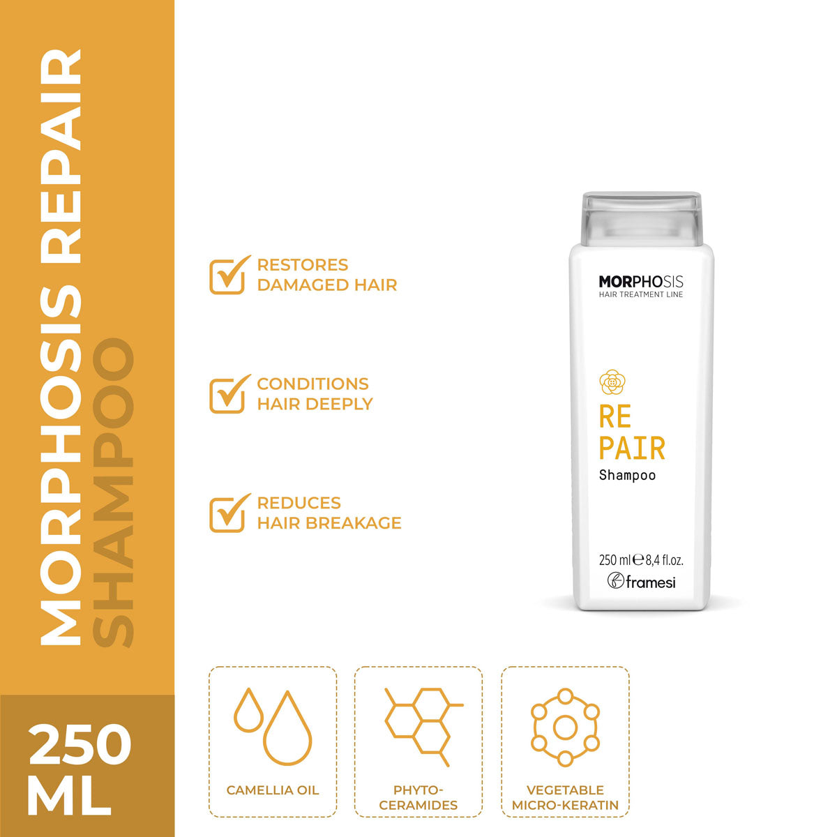 Framesi | Morphosis Repair Shampoo | 250ml | Best Price in Pakistan original skincare product Pakistan مرکزی تصویر