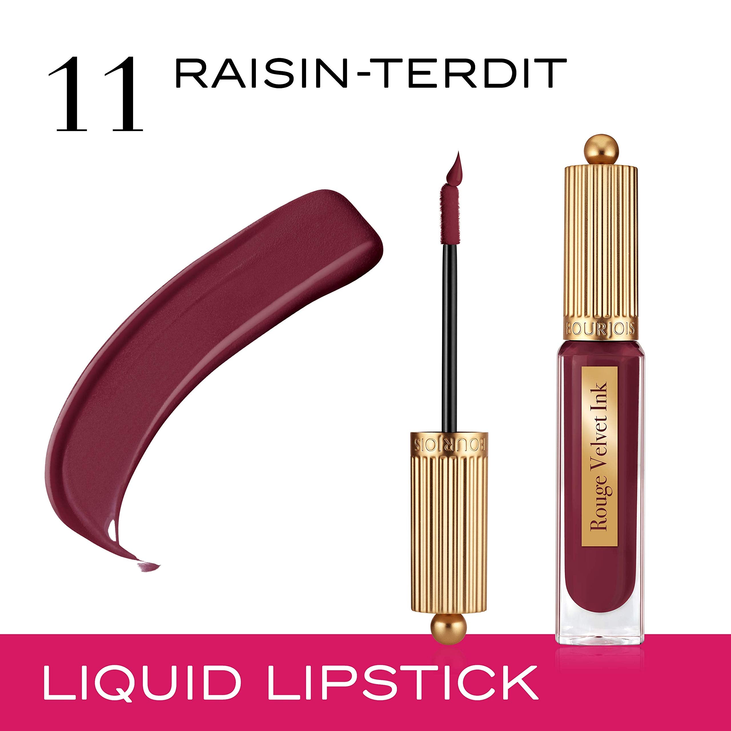 Bourjois | Rouge Velvet Ink Lipstick | 11 | Raisin-Terdit | Best Price in Pakistan original skincare product Pakistan مرکزی تصویر