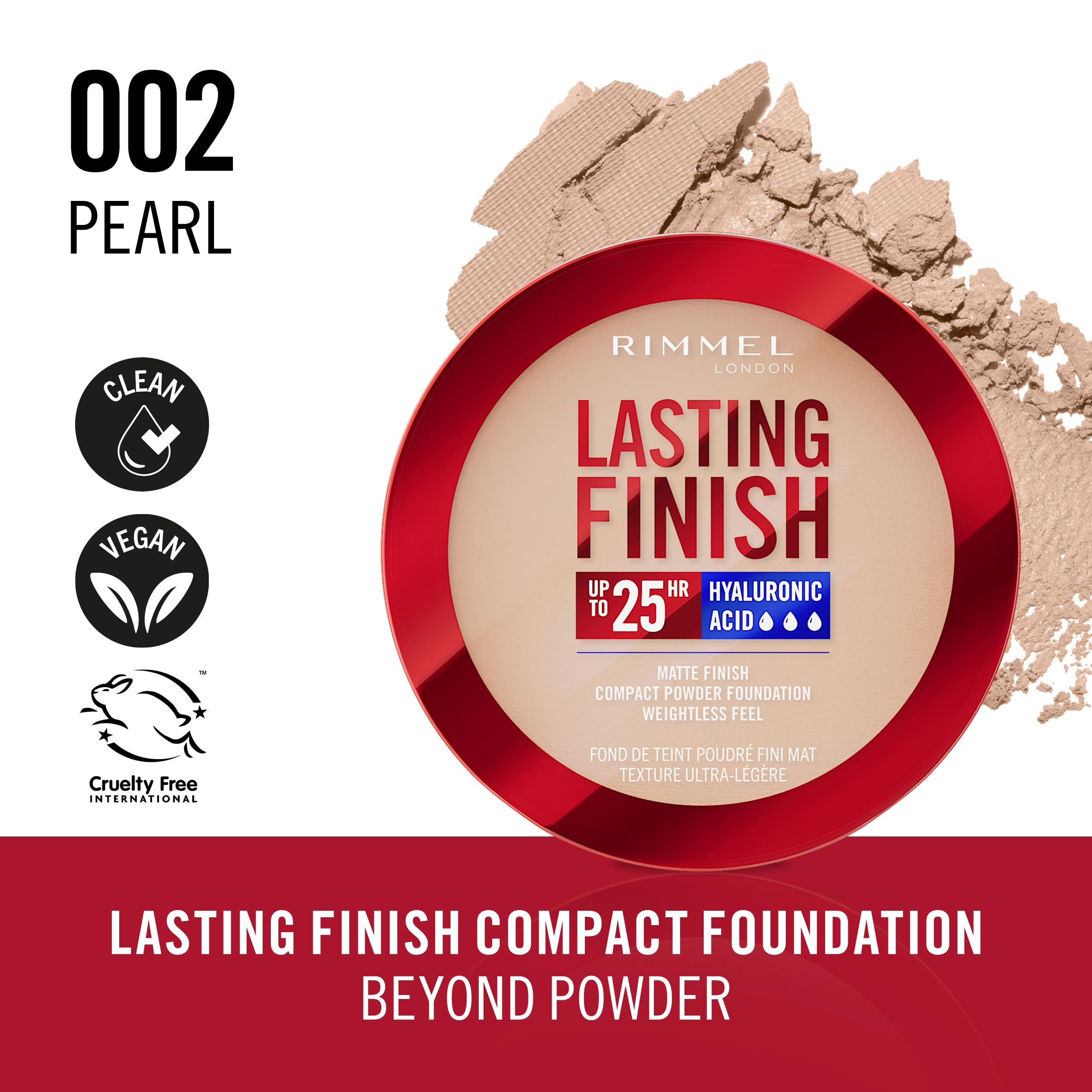 Rimmel London | Lasting Finish Compact Powder Foundation | 002 Pearl | Best Price in Pakistan original skincare product Pakistan