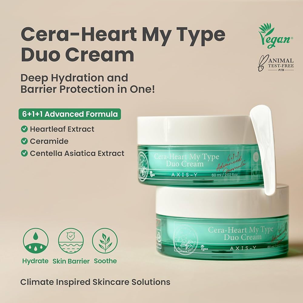 AXIS-Y | Cica Heart My Type Duo Cream | 60ml | Best Price in Pakistan original skincare product Pakistan مرکزی تصویر
