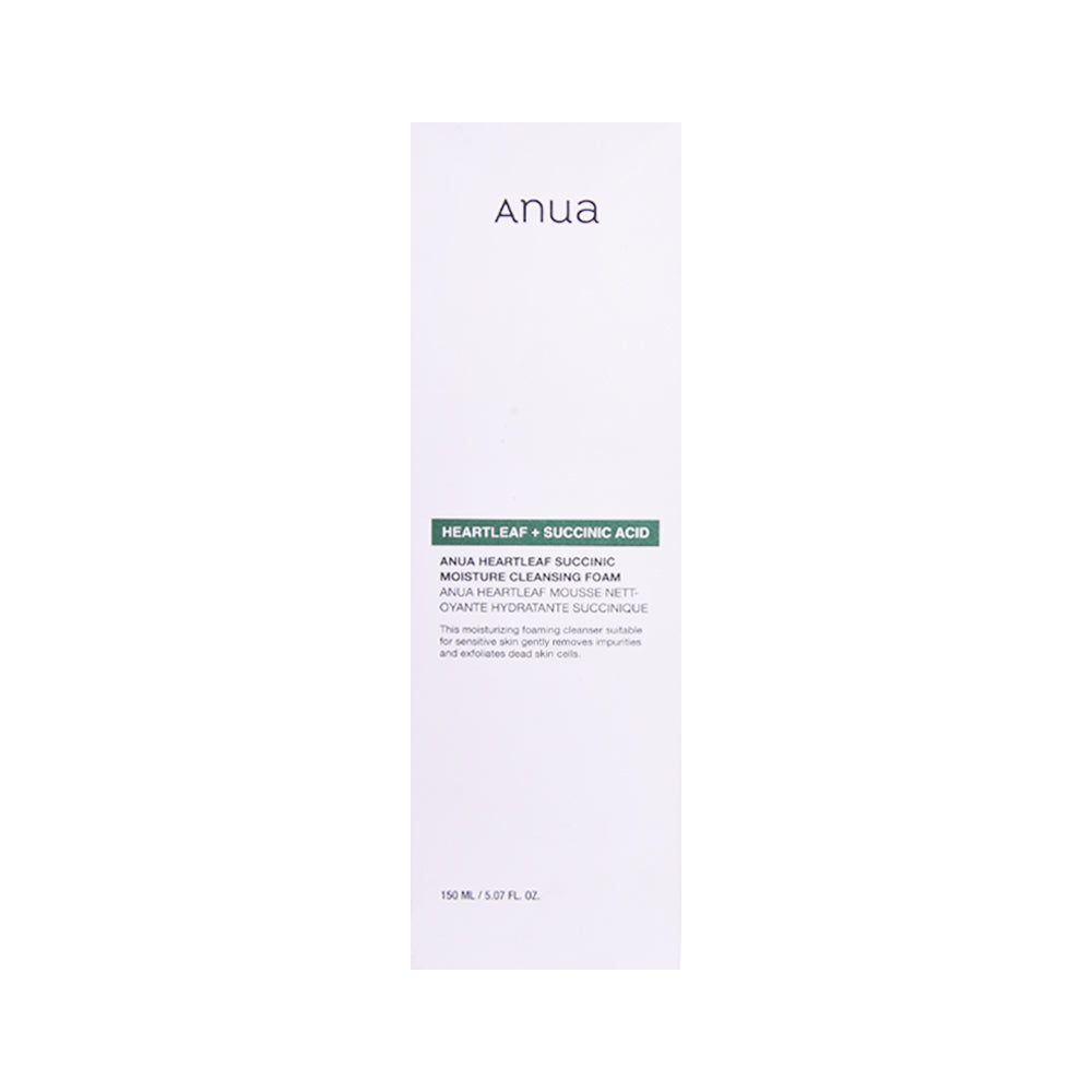 ANUA HEARTLEAF SCUCCINIC MOISTURE CLEANSING FOAM 150ML | Best Price in Pakistan original skincare product Pakistan مرکزی تصویر