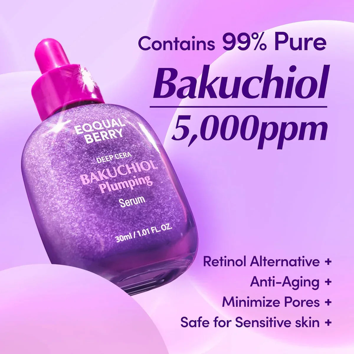 Eqqualberry | Bakuchiol Plumping Serum | 30ml | Best Price in Pakistan original skincare product Pakistan