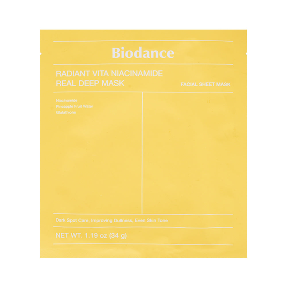 BIODANCE RADIANT VITA NAICINAMIDE DEEP SHEET MASK 34G | Best Price in Pakistan original skincare product Pakistan مرکزی تصویر