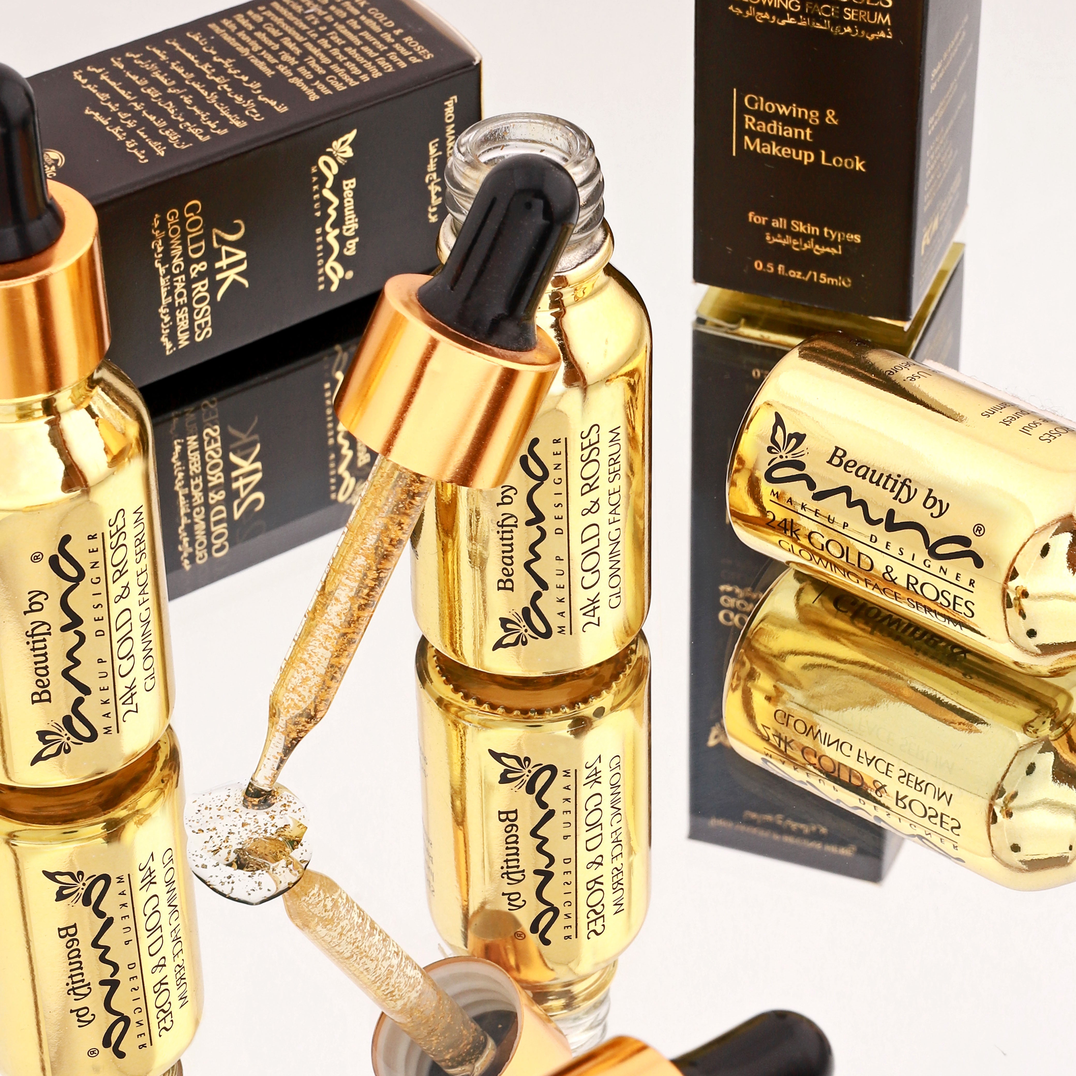 BBA By Suleman | 24k Gold And Roses Serum | 15ml | Best Price in Pakistan original skincare product Pakistan مرکزی تصویر