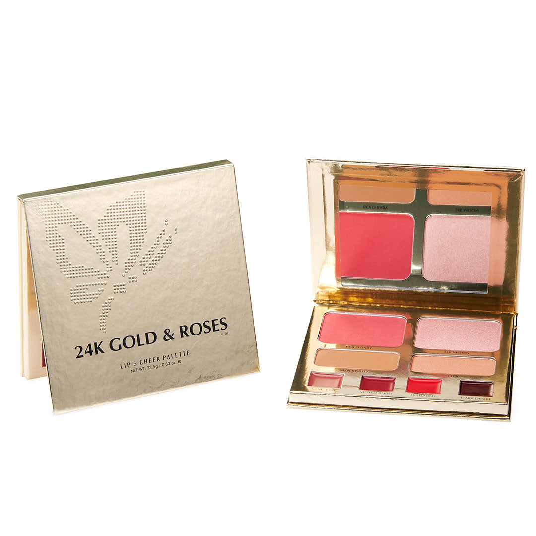BBA By Suleman | 24k Gold & Roses Lip & Cheek Palette | Best Price in Pakistan original skincare product Pakistan
