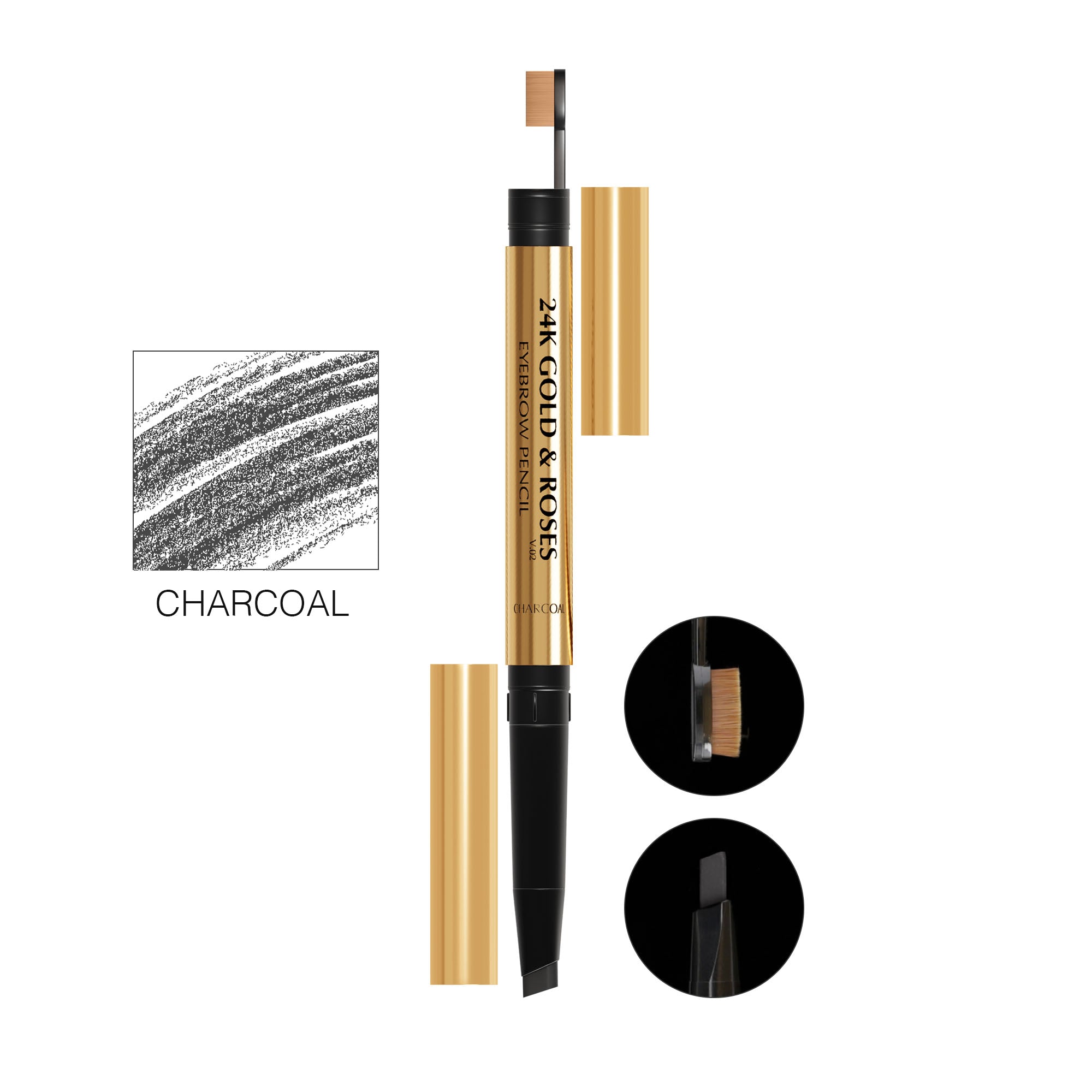 BBA By Suleman | 24K Gold & Roses V.02 Eyebrow pencil | Charcoal | Best Price in Pakistan original skincare product Pakistan