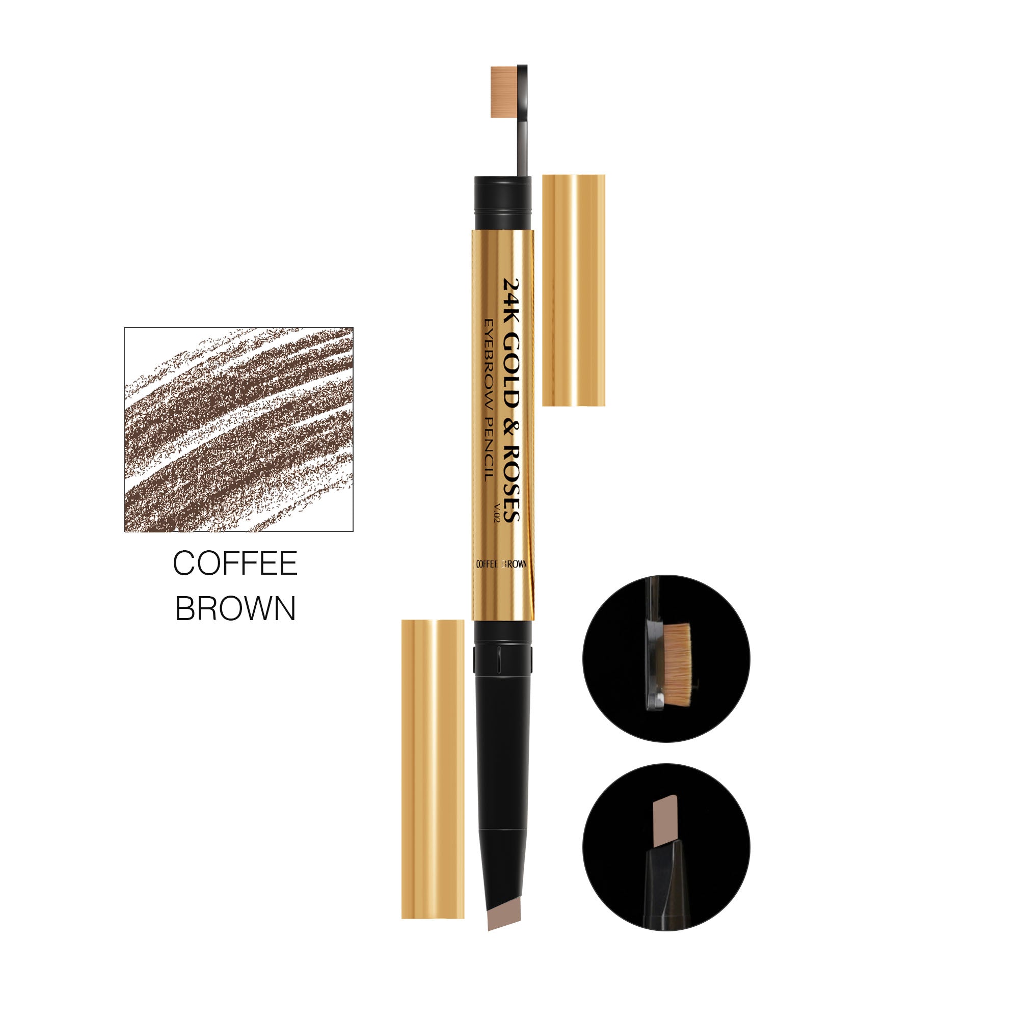BBA By Suleman | 24K Gold & Roses V.02 Eyebrow pencil | Chocolate Brown | Best Price in Pakistan original skincare product Pakistan