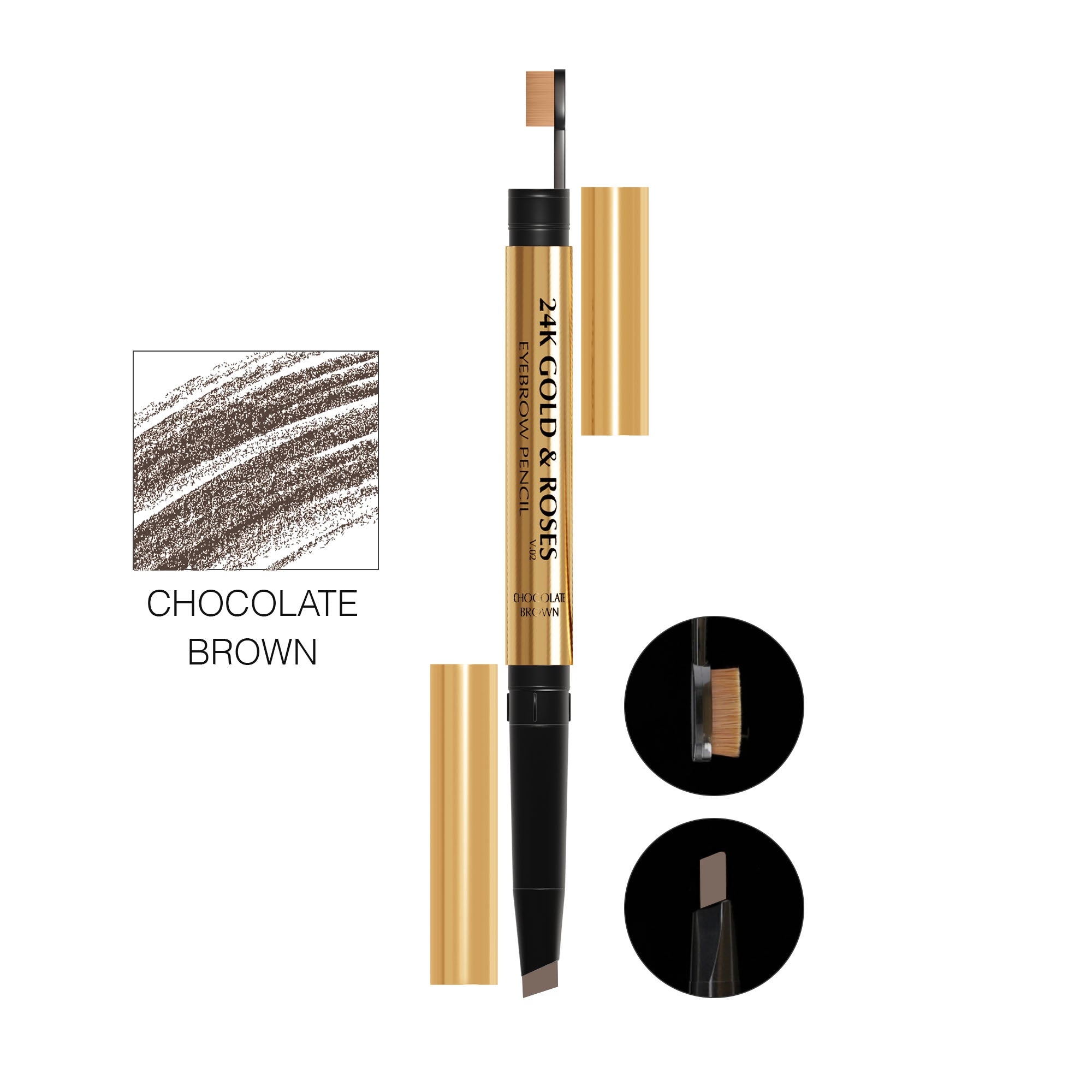BBA By Suleman | 24K Gold & Roses V.02 Eyebrow pencil | Coffee Brown | Best Price in Pakistan original skincare product Pakistan
