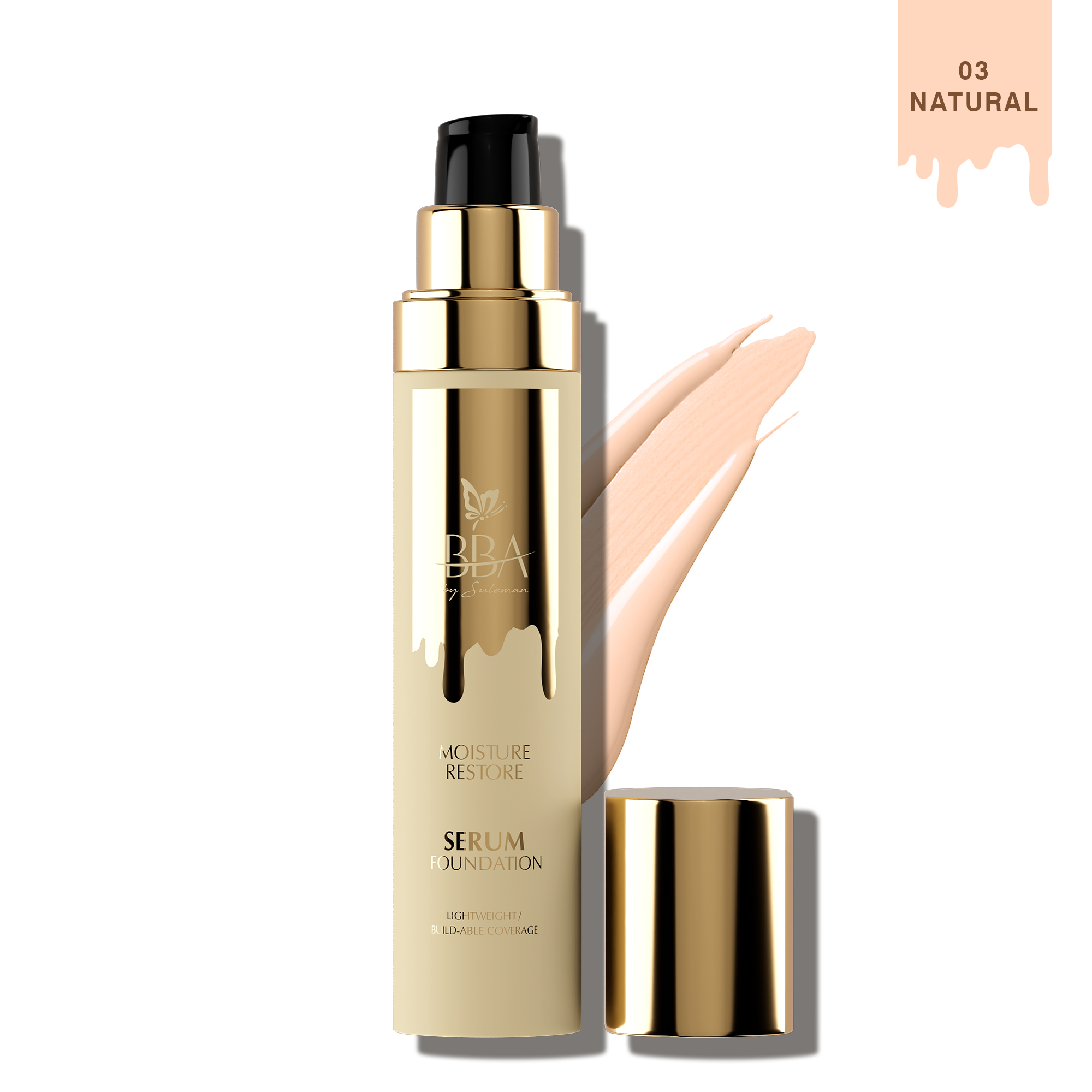 BBA By Suleman | Moisture Restore Serum Foundation | 03 Natural | Best Price in Pakistan original skincare product Pakistan
