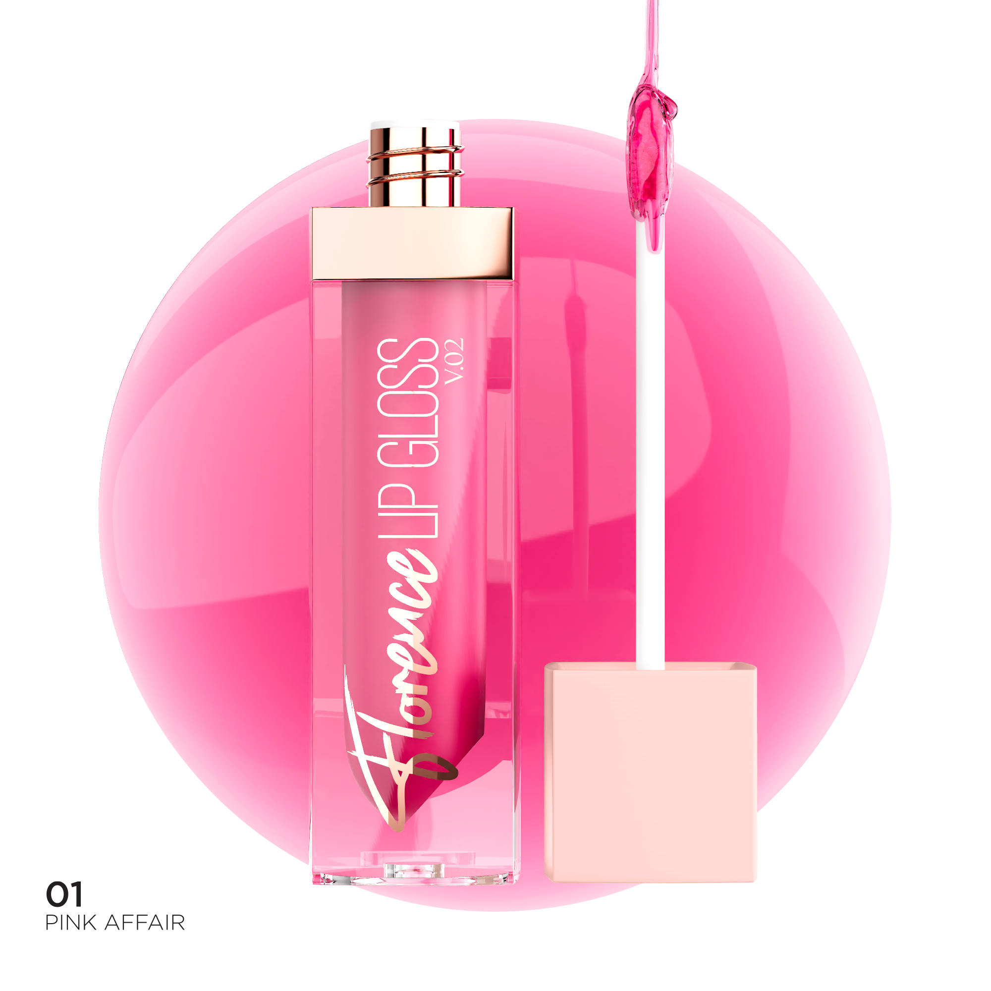 BBA By Suleman | Florence V.02 Lip Gloss | 01 Pink Affair | Best Price in Pakistan original skincare product Pakistan مرکزی تصویر