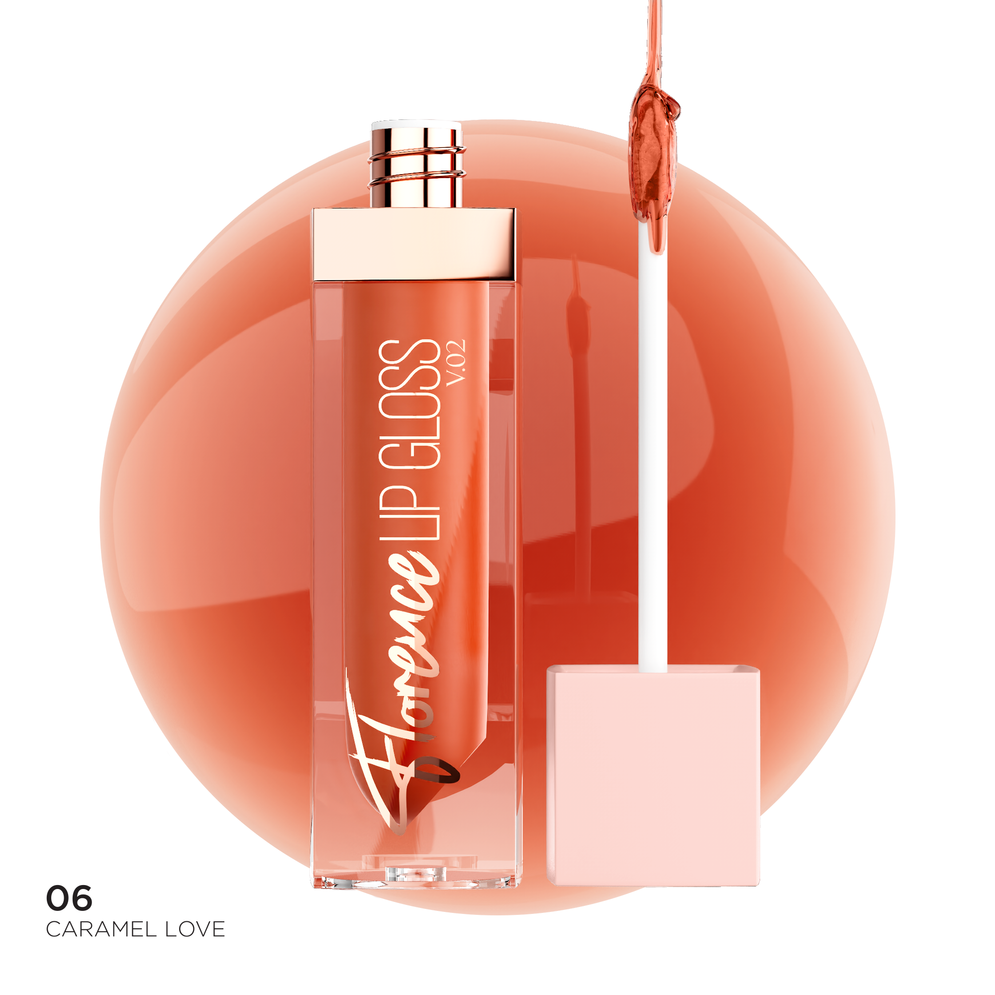 BBA By Suleman | Florence V.02 Lip Gloss | 06 Caramel Love | Best Price in Pakistan original skincare product Pakistan
