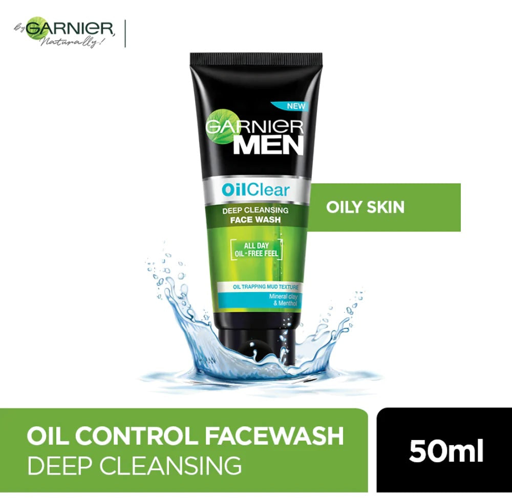Garnier | Oil Clear Face Wash For Men | 50ml | Best Price in Pakistan original skincare product Pakistan