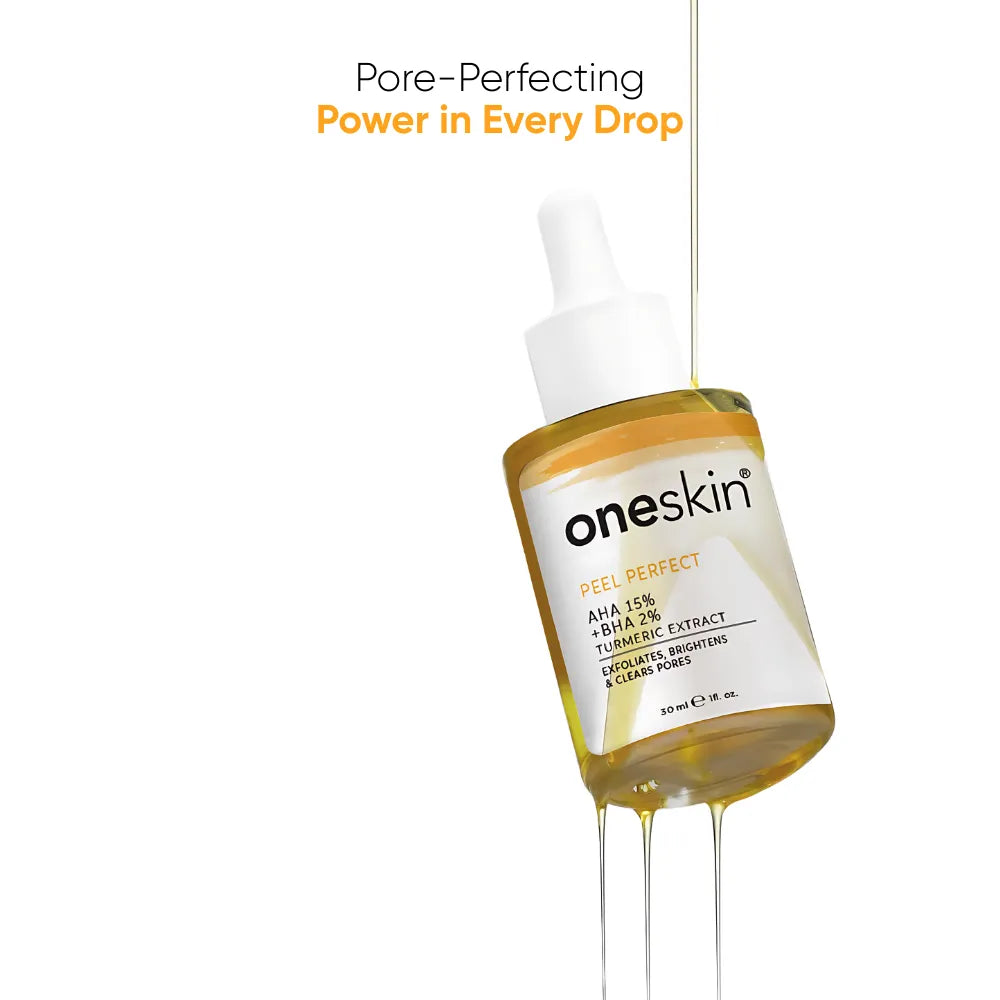 Oneskin | Peel Perfect AHA 15% + BHA 2%, Turmeric Extract | 30ml | Best Price in Pakistan original skincare product Pakistan