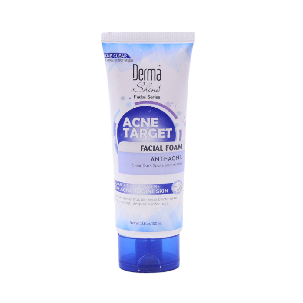 DERMA SHINE ACNE TARGET FACIAL FOAM 100ML | Best Price in Pakistan original skincare product Pakistan Main image