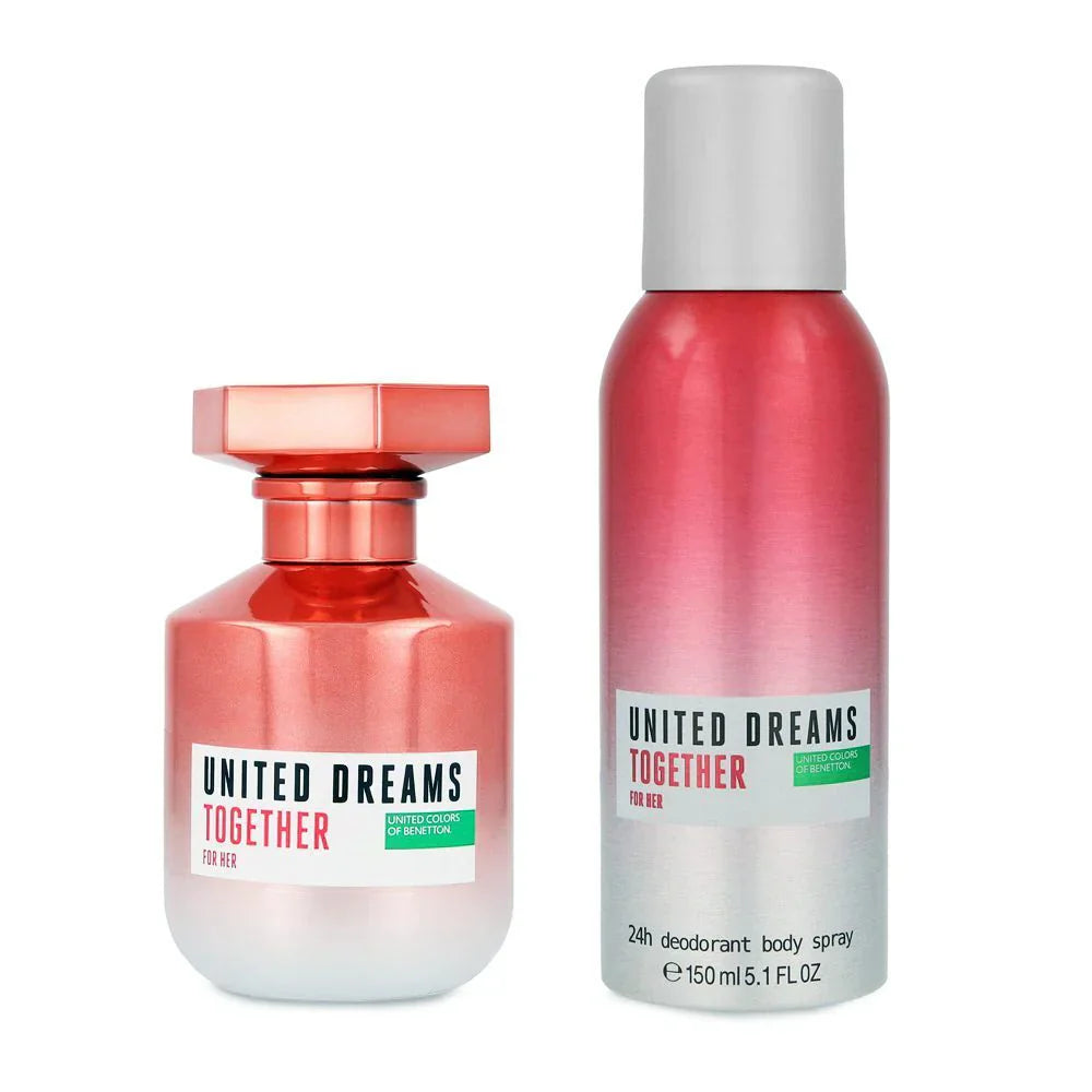 Benetton United Dreams Together For Her Set Edt 80Ml+Deo Spray 150Ml | Best Price in Pakistan original skincare product Pakistan