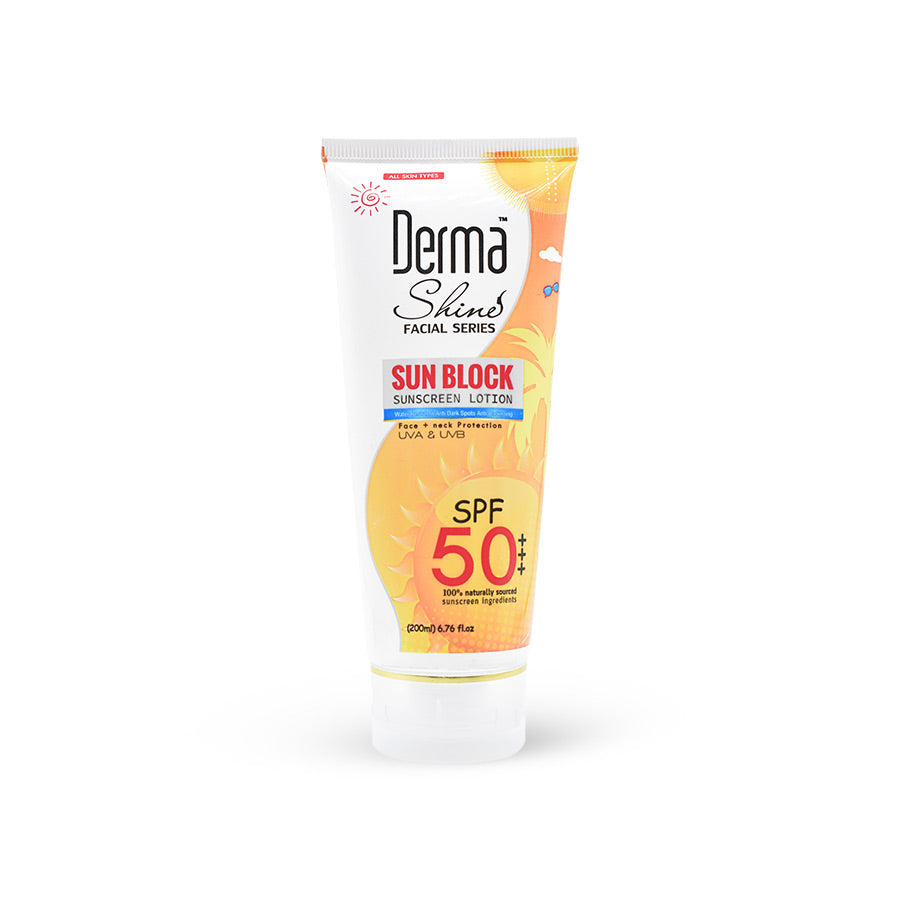 Derma Shine | Sunblock SPF 50 UVA & UVB | 200 ML | Best Price in Pakistan original skincare product Pakistan