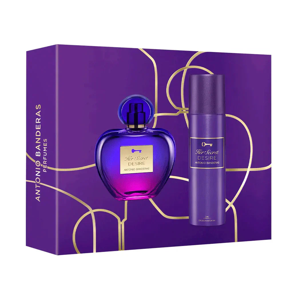 Antonio Banderas Her Secret Desire Set Edt 80Ml+Deo Spray 150Ml | Best Price in Pakistan original skincare product Pakistan مرکزی تصویر