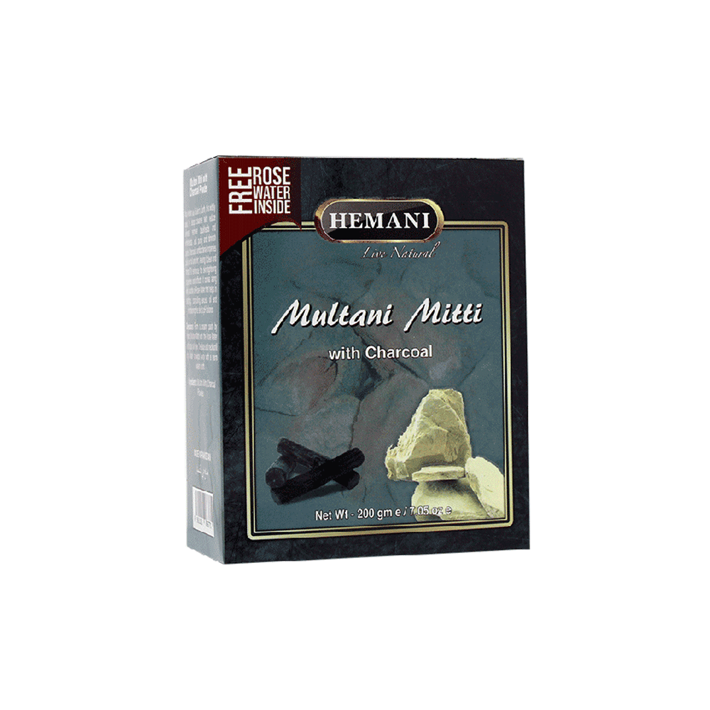 HEMANI MULTANI MITTI WITH CHARCOAL POWDER 200GM | Best Price in Pakistan original skincare product Pakistan