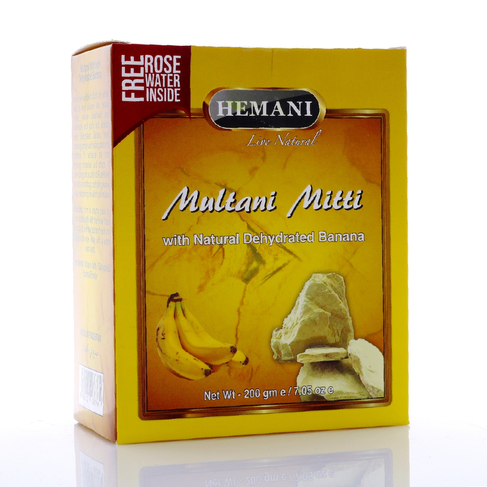HEMANI MULTANI MITTI WITH DEHYDRATED BANANA POWDER 200GM | Best Price in Pakistan original skincare product Pakistan