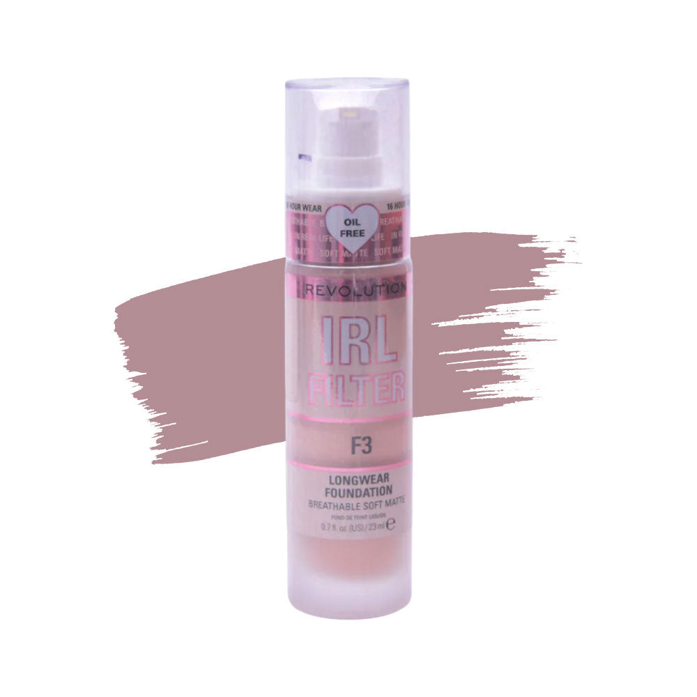 REVOLUTION IRL FILTER LONGWEAR FOUNDATION F3 23ML | Best Price in Pakistan original skincare product Pakistan Main image