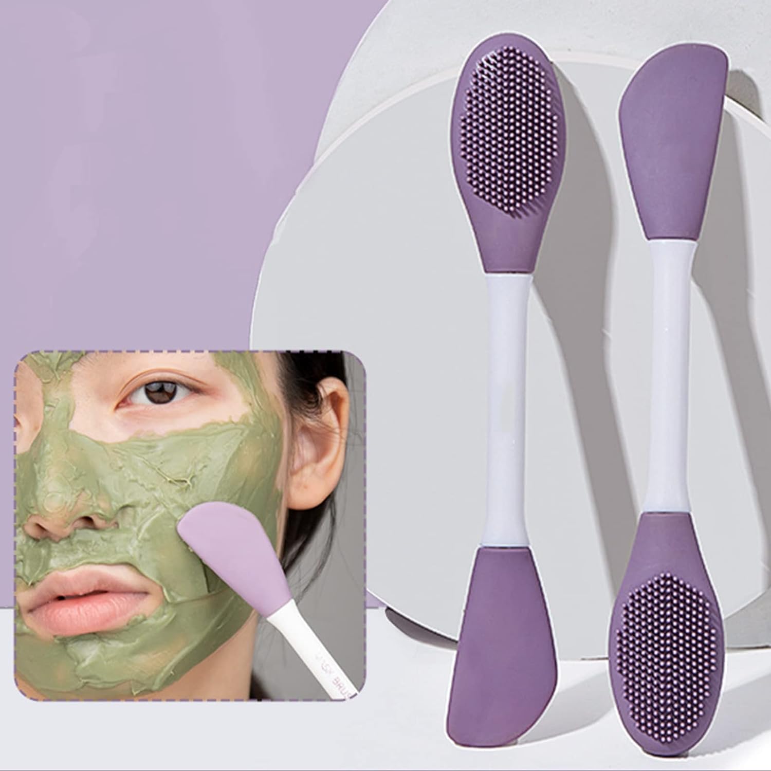 B&B Derma | Air Double Face Mask Brush With Face Mask Applicator Silicon | Best Price in Pakistan original skincare product Pakistan Main image