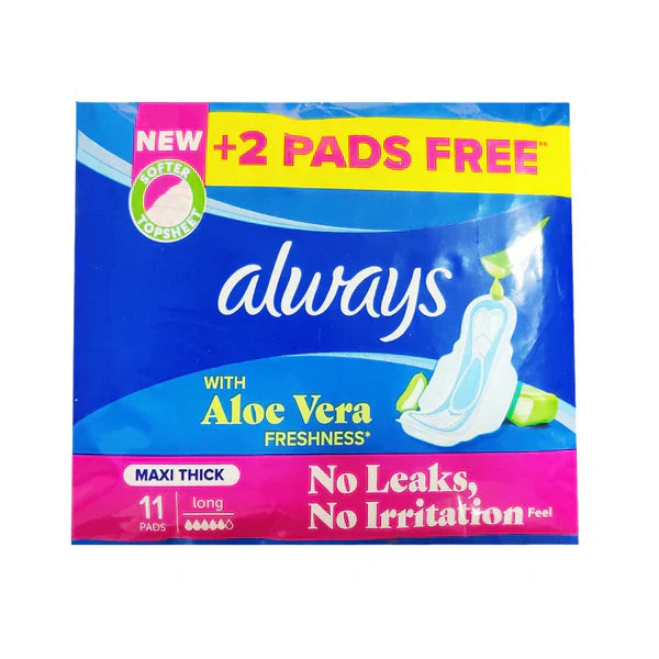 Always Pad Aloe Vera Maxi Thick Long | Best Price in Pakistan original skincare product Pakistan مرکزی تصویر
