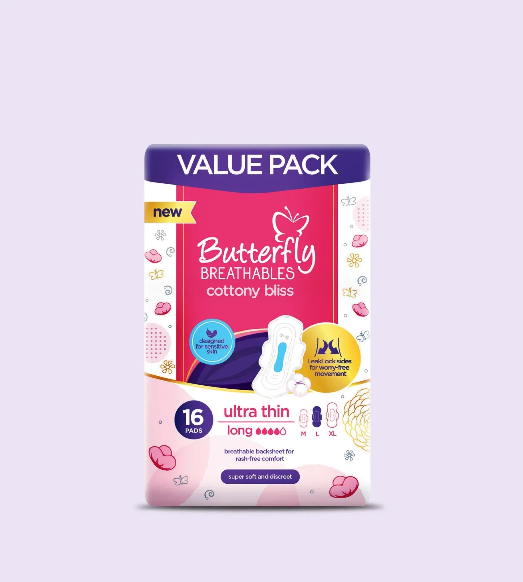 Butterfly | Ultra Breathable Soft Pack Long (16S) | Best Price in Pakistan original skincare product Pakistan Main image