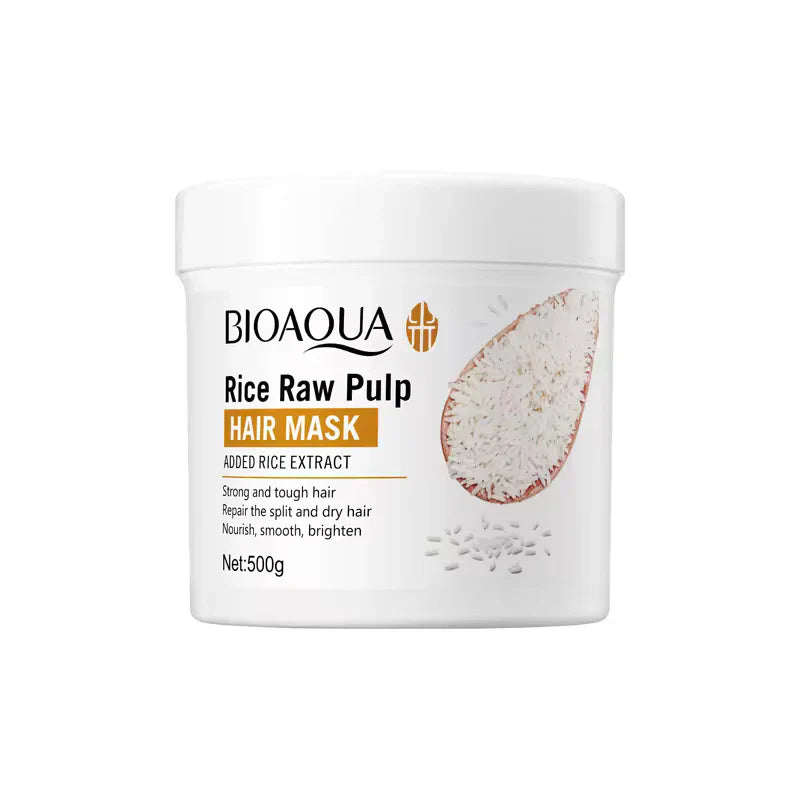 Bioaqua Rice Raw Pulp Hair Mask 500G | Best Price in Pakistan original skincare product Pakistan