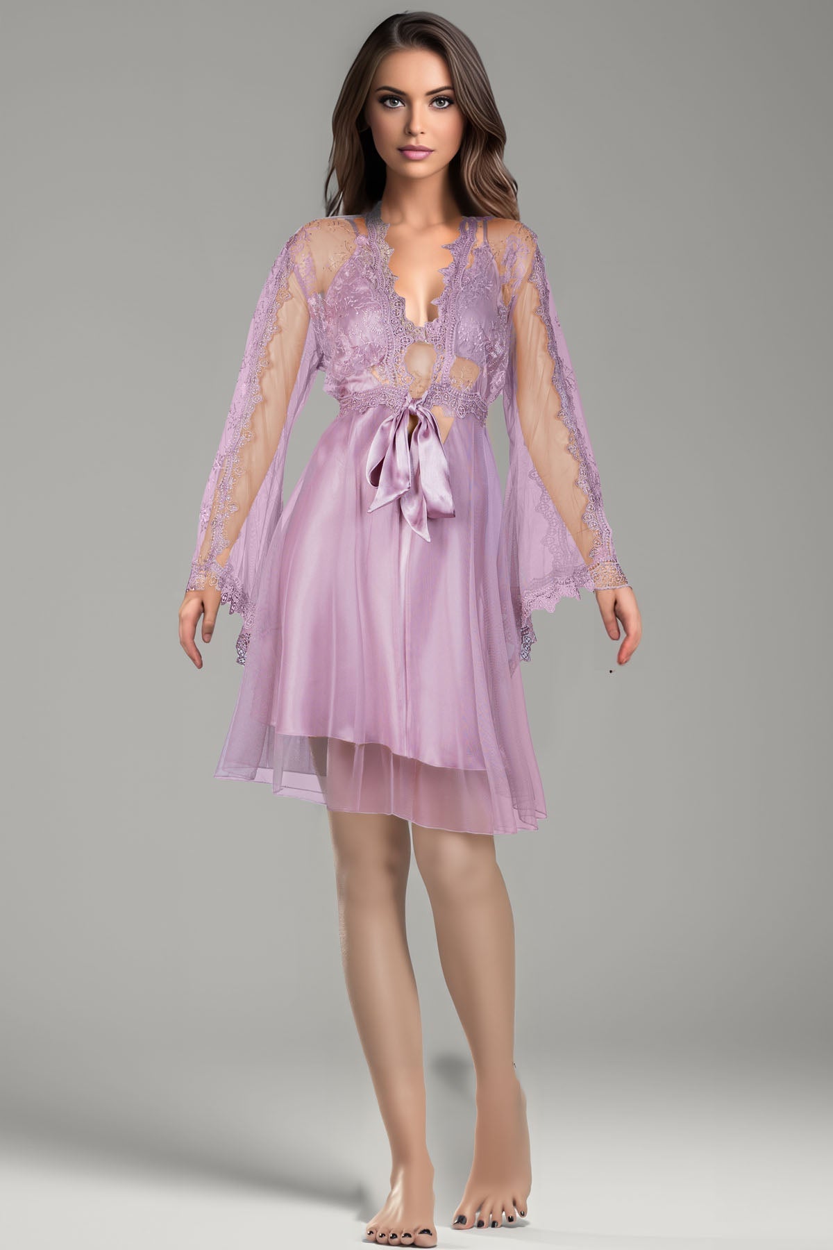 BLS | Babette Silk And Lace Nighty | Rose | Best Price in Pakistan original skincare product Pakistan مرکزی تصویر
