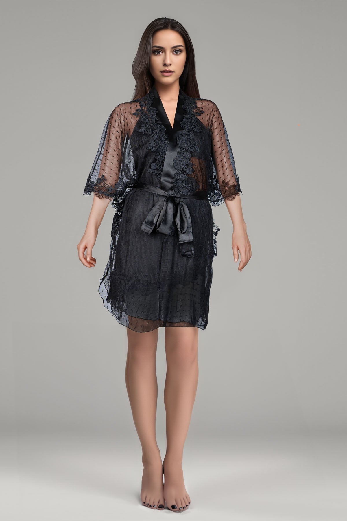 BLS | Bess Silk And Lace Nighty | Black | Best Price in Pakistan original skincare product Pakistan
