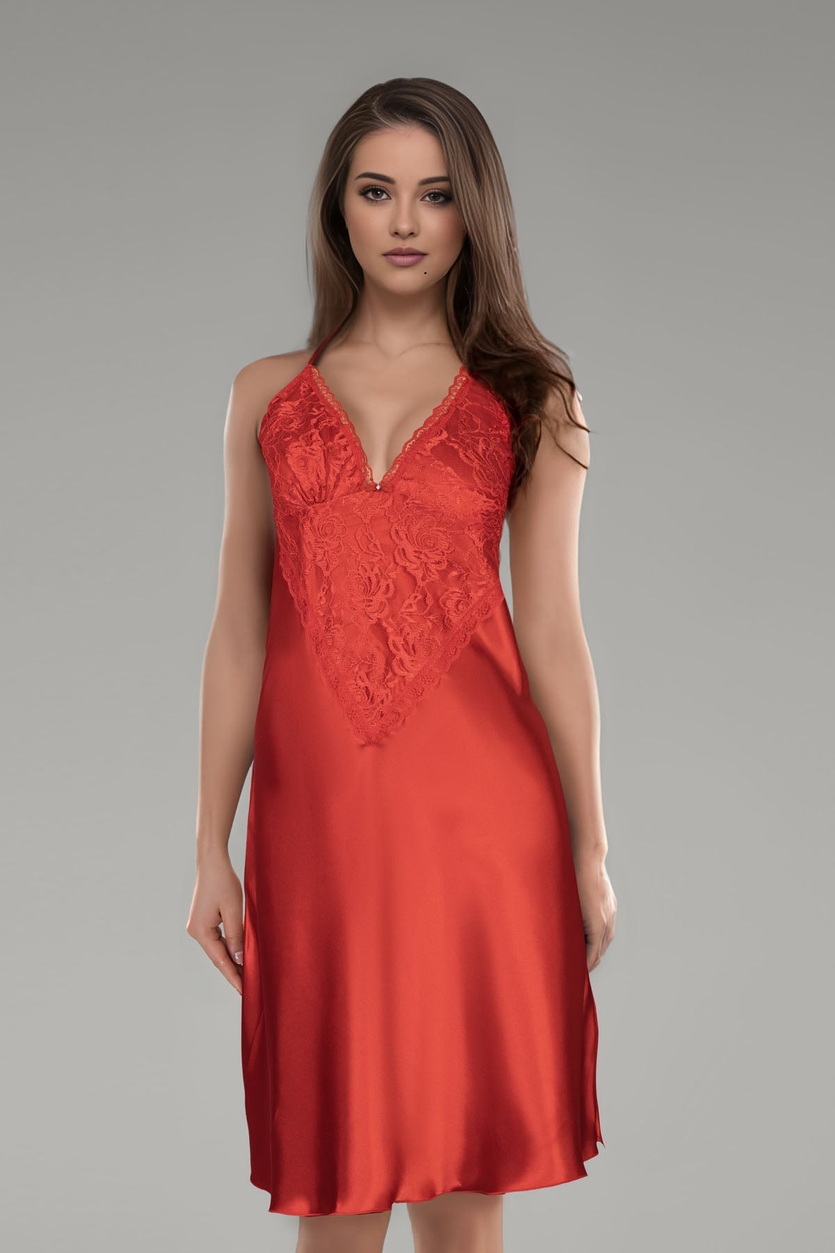 BLS | Brielle Silk And Lace Nighty | Red | Best Price in Pakistan original skincare product Pakistan مرکزی تصویر