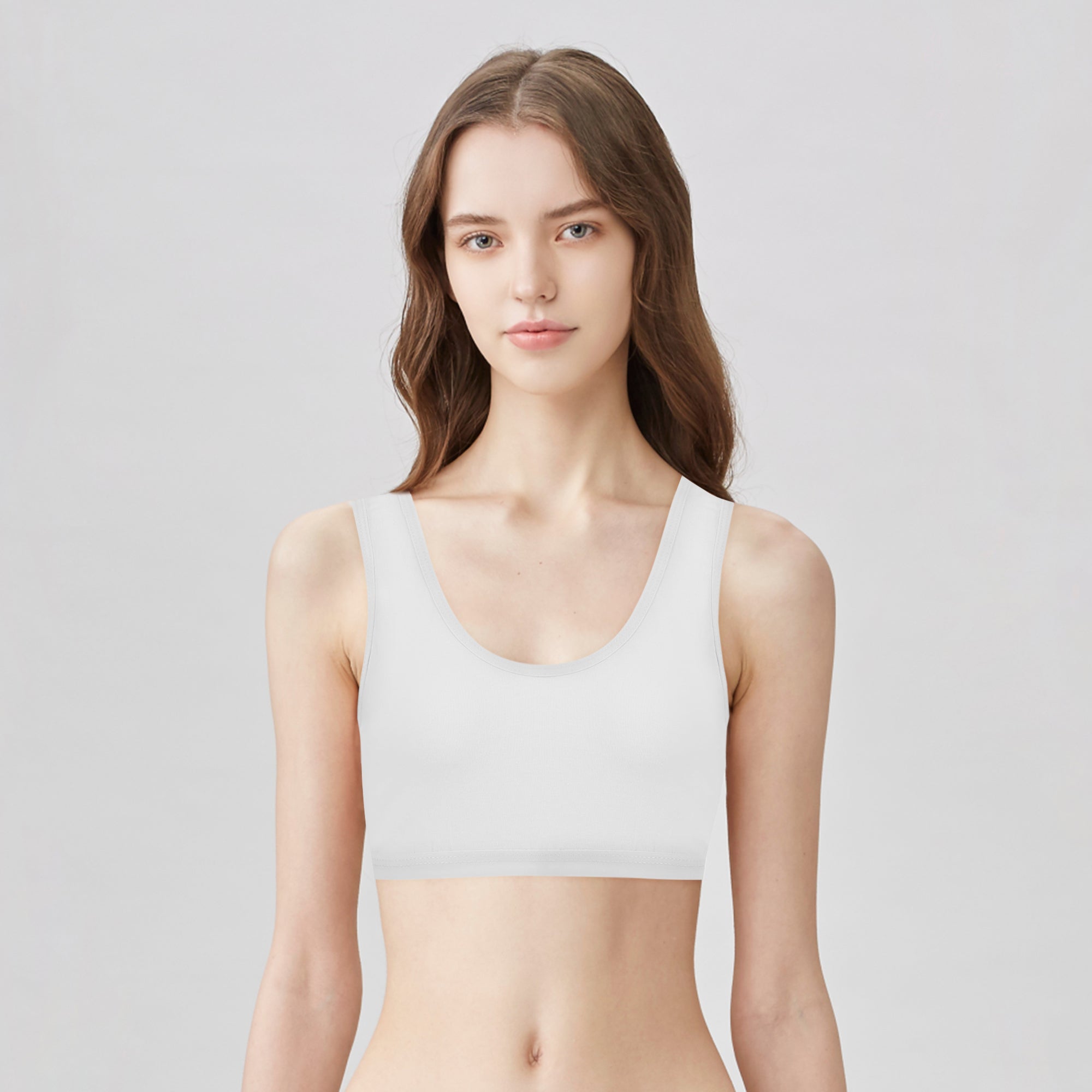 BLS | Zalfa Non Padded Cotton Teen Crop Top | White | Best Price in Pakistan original skincare product Pakistan مرکزی تصویر