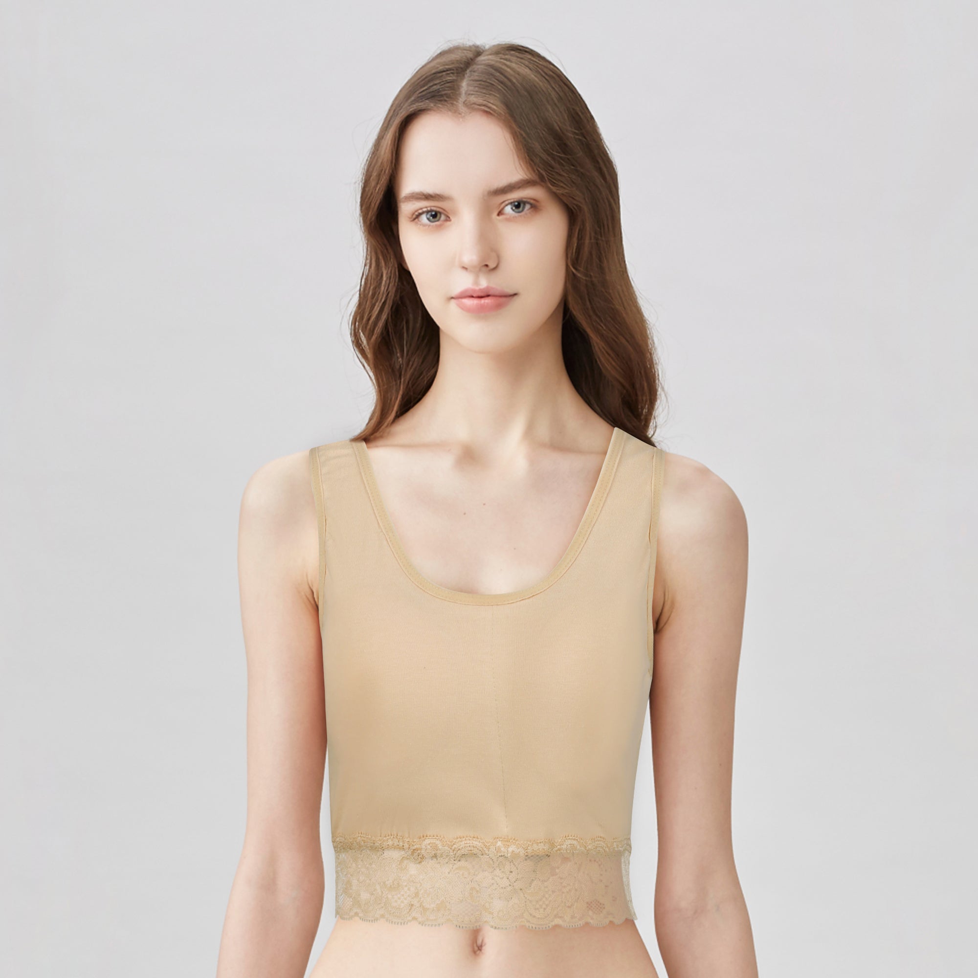 BLS | Zisel Padded Cotton Teen Crop Top | Beige | Best Price in Pakistan original skincare product Pakistan مرکزی تصویر