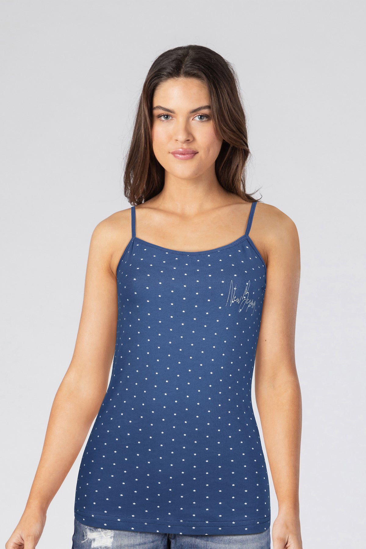 BLS | Zorana Stretchable Cotton Camisole | Navy Blue | Best Price in Pakistan original skincare product Pakistan مرکزی تصویر