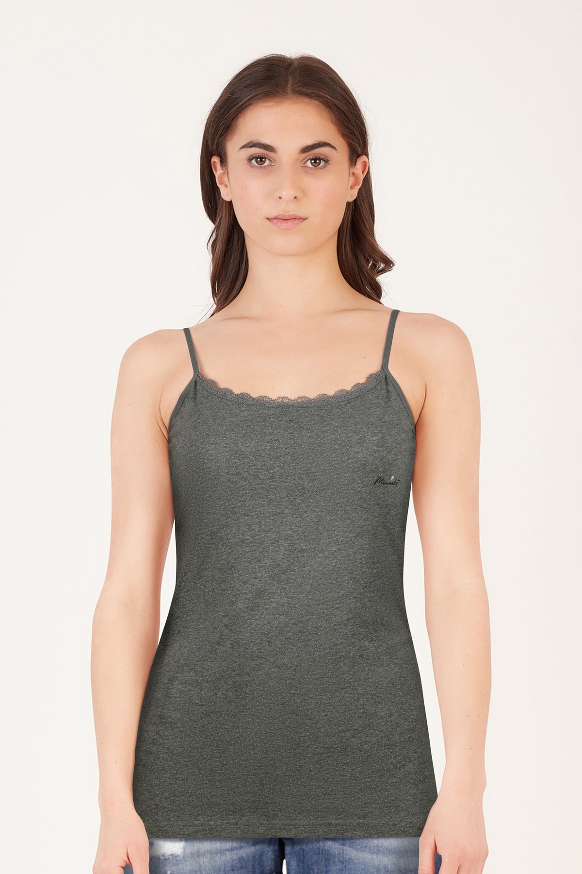 BLS | Zorica Stretchable Cotton Camisole | Dark Grey | Best Price in Pakistan original skincare product Pakistan مرکزی تصویر
