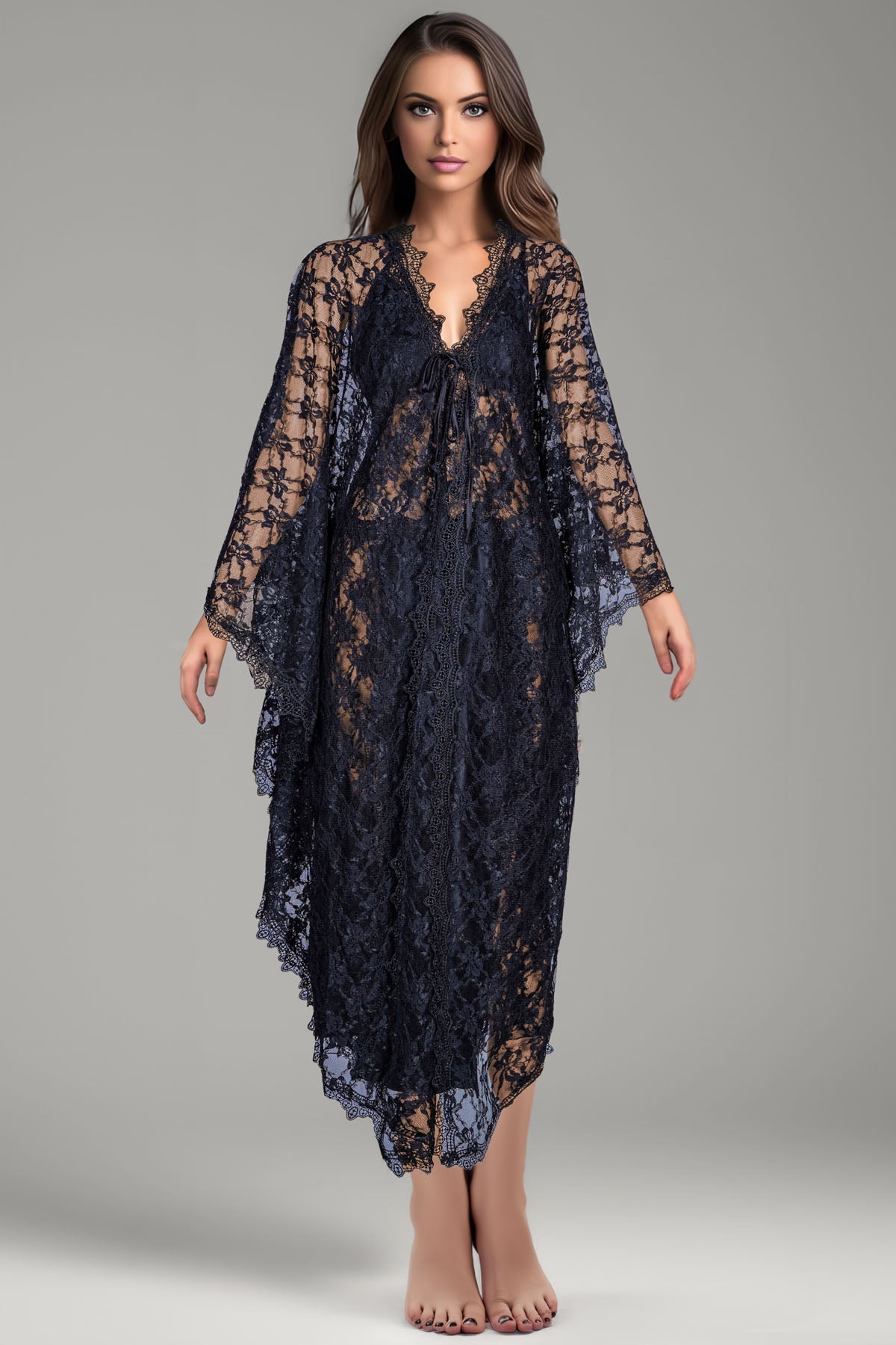 BLS | Bella Silk And Lace Nighty | Black | Best Price in Pakistan original skincare product Pakistan