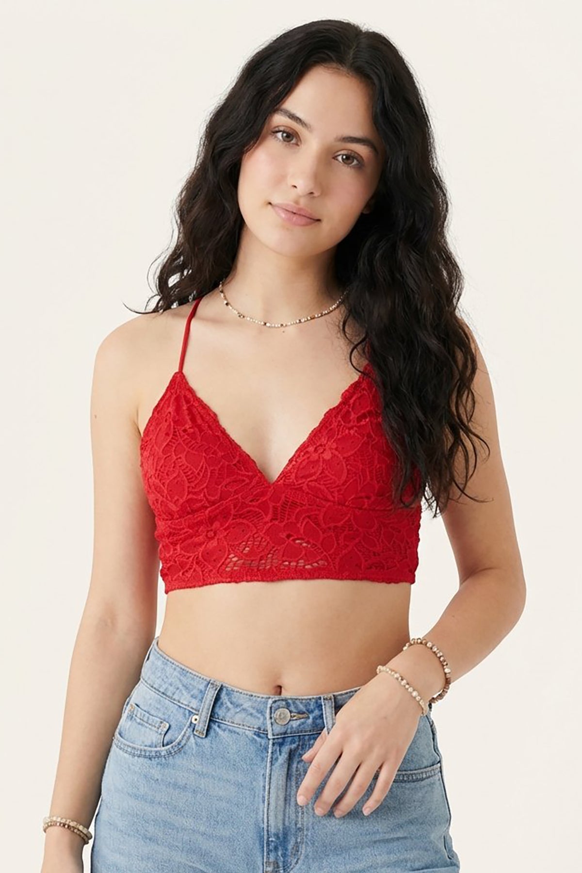 BLS | Belle Non Padded Lace Bralette | Red | Best Price in Pakistan original skincare product Pakistan