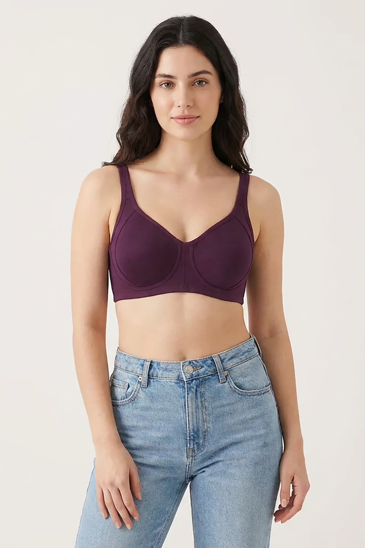 BLS | Calantha Non Wired And Non Padded Cotton Bra | Purple | Best Price in Pakistan original skincare product Pakistan مرکزی تصویر