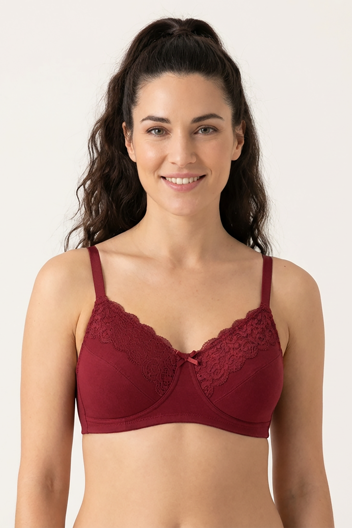 BLS | Caprina Non Wired And Non Padded Cotton Bra | Burgundy | Best Price in Pakistan original skincare product Pakistan مرکزی تصویر