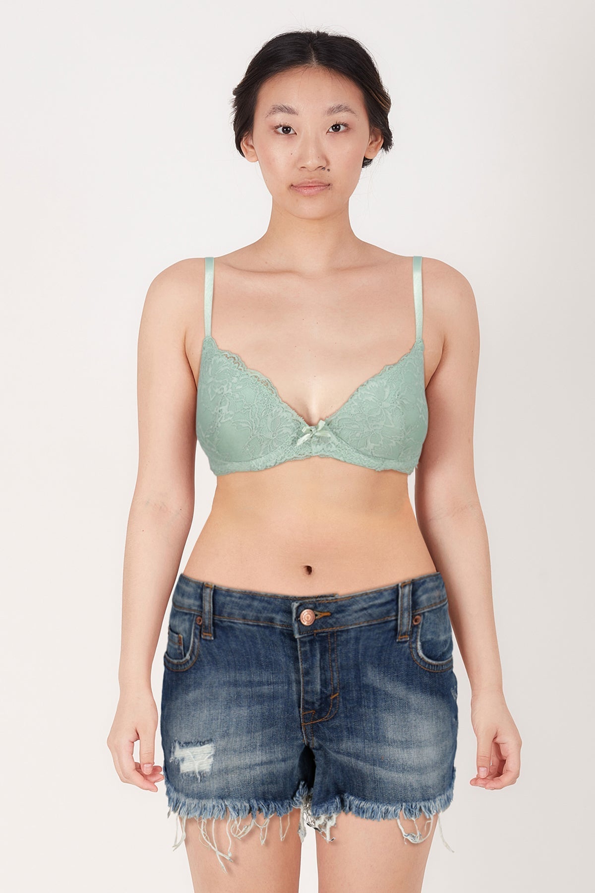 BLS | Defne Wired And Pushup Lace Bra | Sea Green | Best Price in Pakistan original skincare product Pakistan مرکزی تصویر