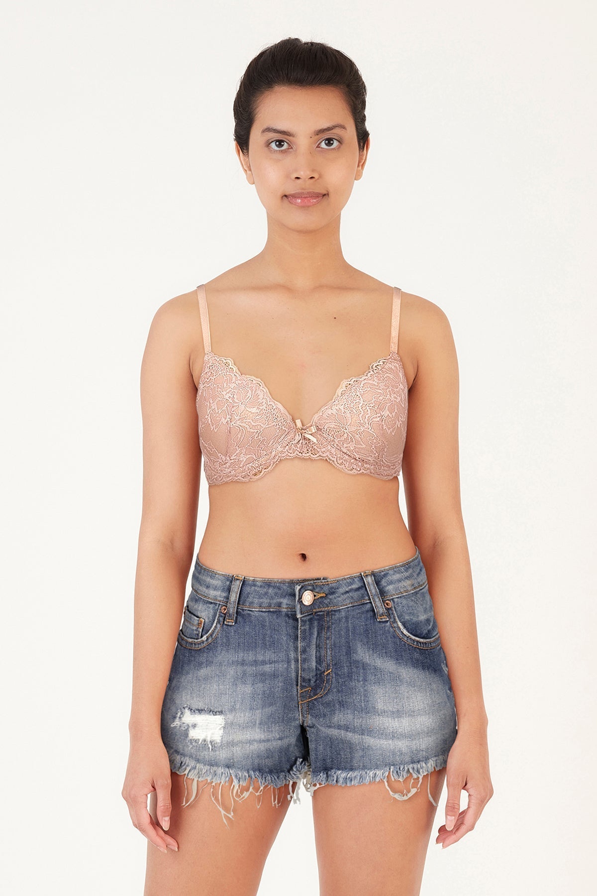 BLS | Defne Wired And Pushup Lace Bra | Stone | Best Price in Pakistan original skincare product Pakistan مرکزی تصویر