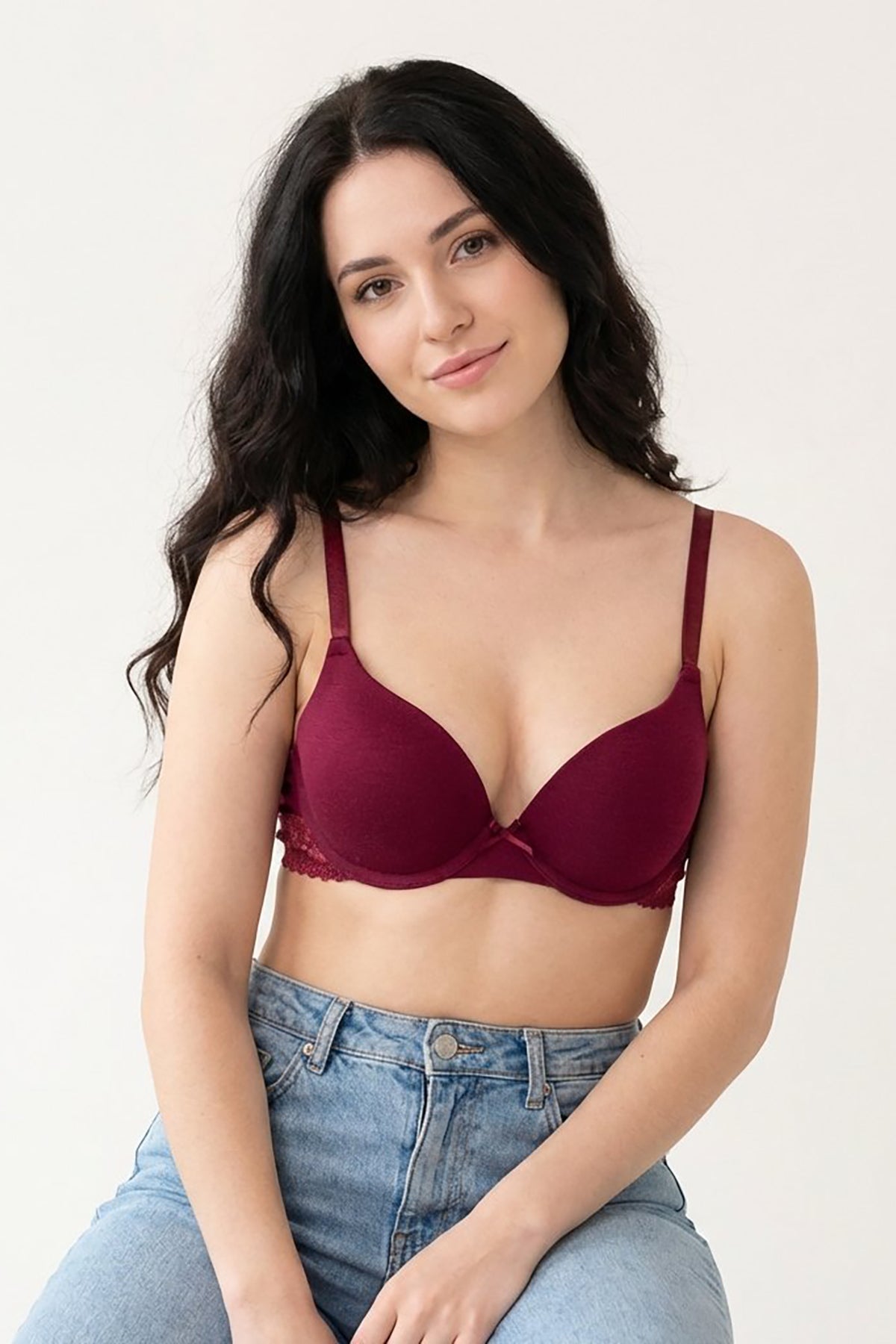 BLS | Paza Wired And Padded Cotton Bra | Burgundy | Best Price in Pakistan original skincare product Pakistan مرکزی تصویر