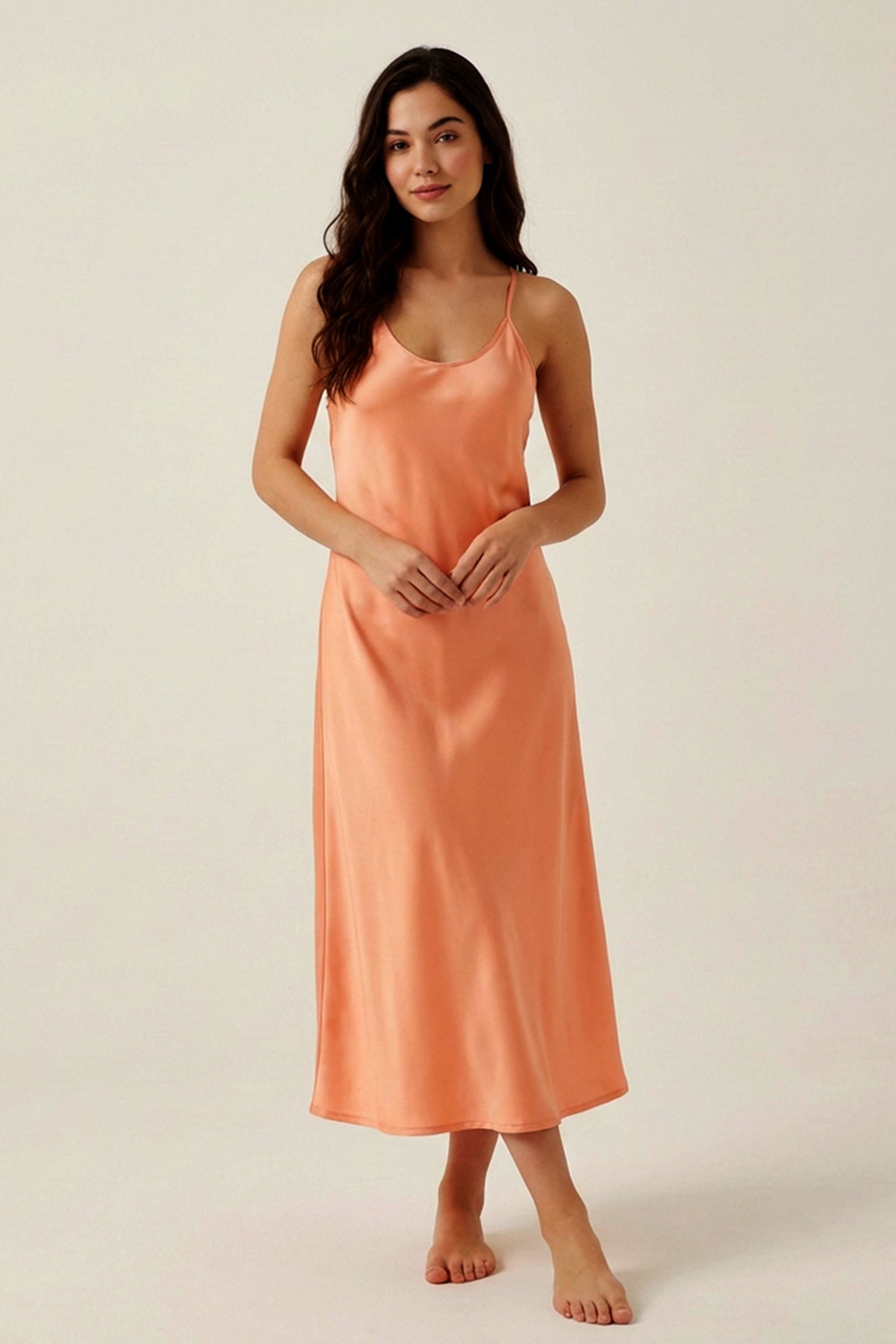 BLS | Satin Midi Length Dress | Powder | Best Price in Pakistan original skincare product Pakistan