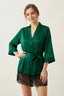 BLS | Satin Short Lace Robe | Emerald Green | Best Price in Pakistan original skincare product Pakistan